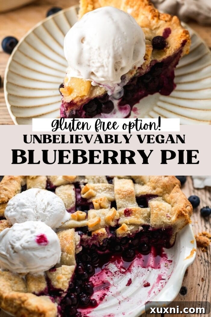 Pin for Best Ever Vegan Blueberry Pie