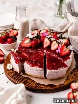 Creamy No Bake Vegan Strawberry Cheesecake (Nut free & Gluten Free!)