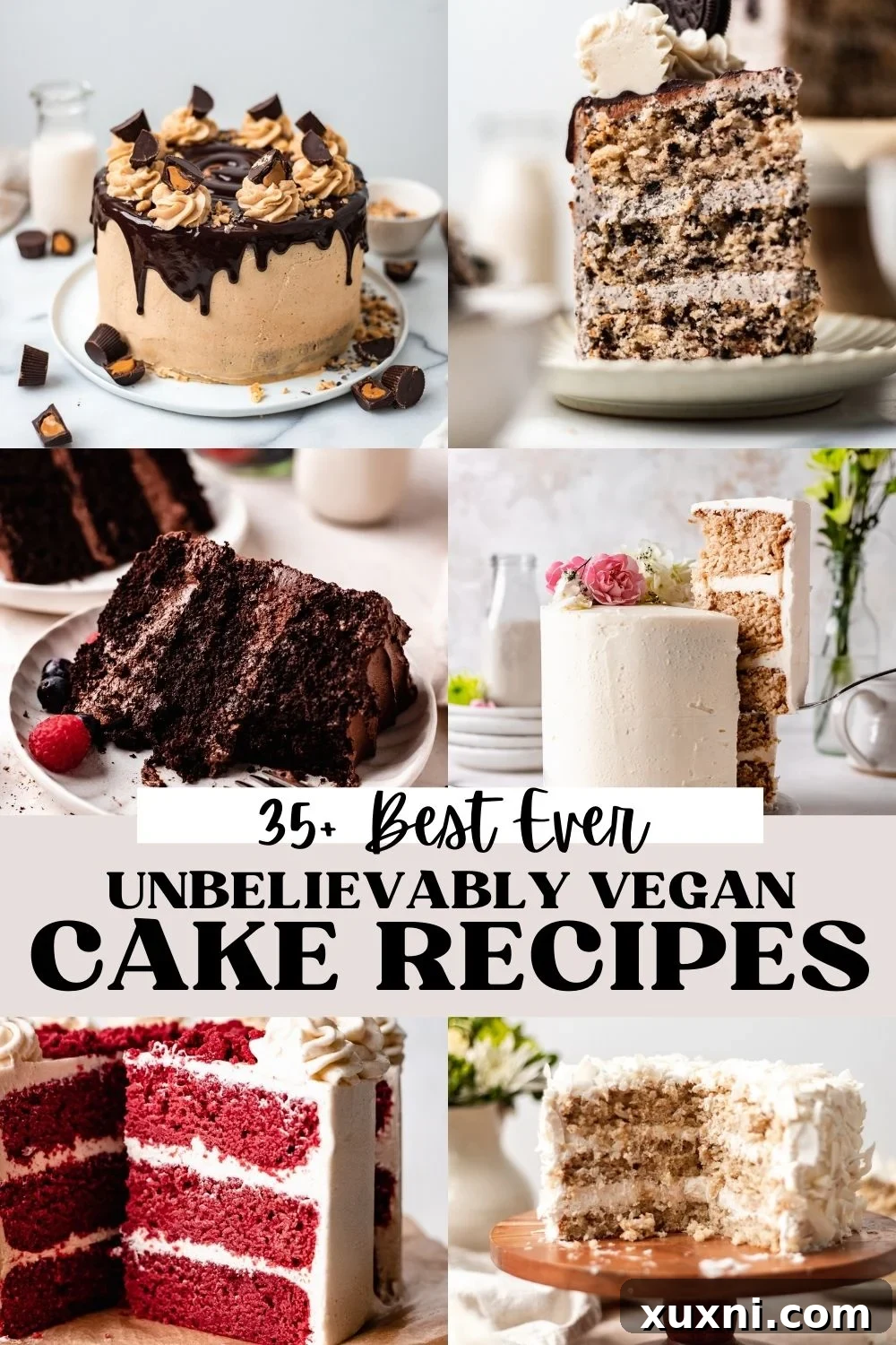 35 Delicious Vegan Cake Recipes Everyone Will Love 2 Collection of the BEST Vegan Cake Recipes for all occasions, featuring various flavors like vanilla, chocolate, and fruit cakes