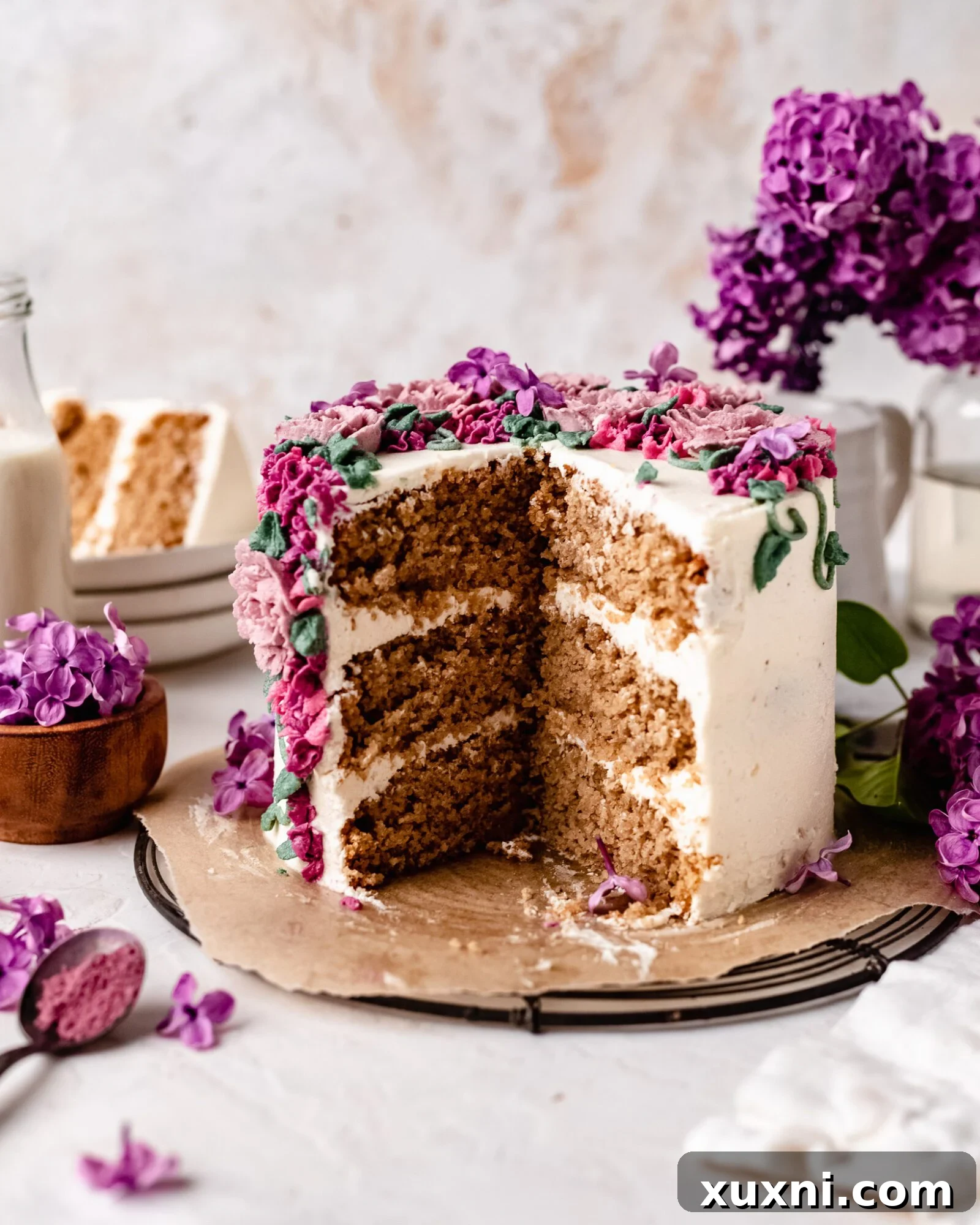 sliced vegan gluten free cake