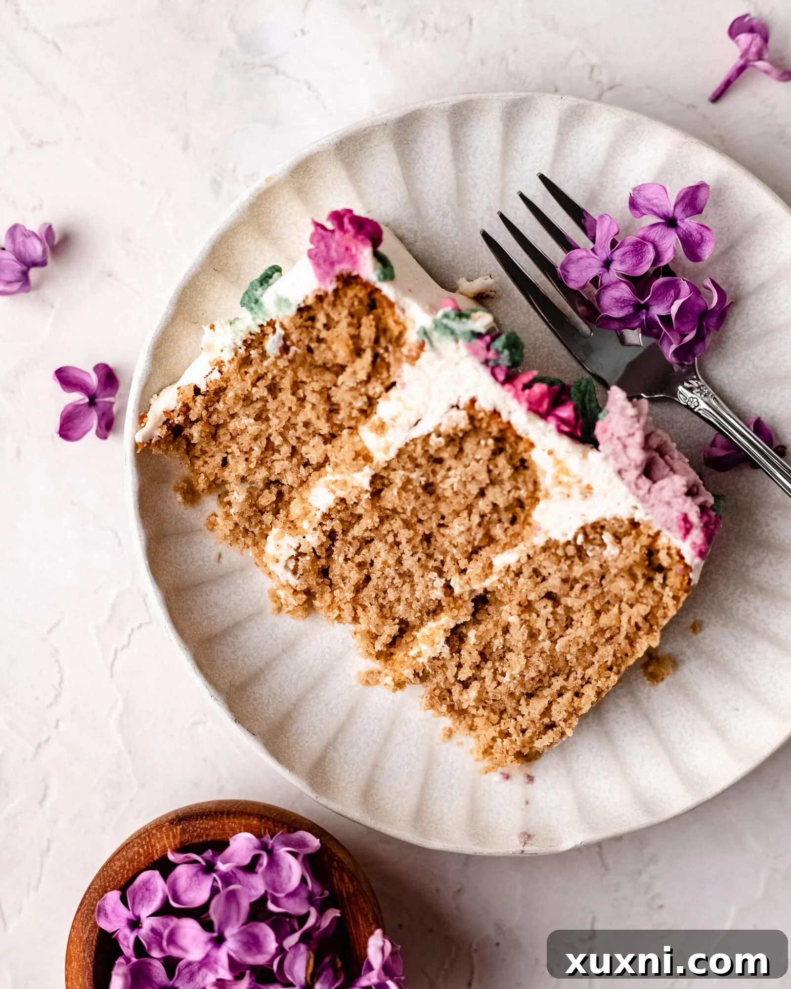 slice of oat flour cake
