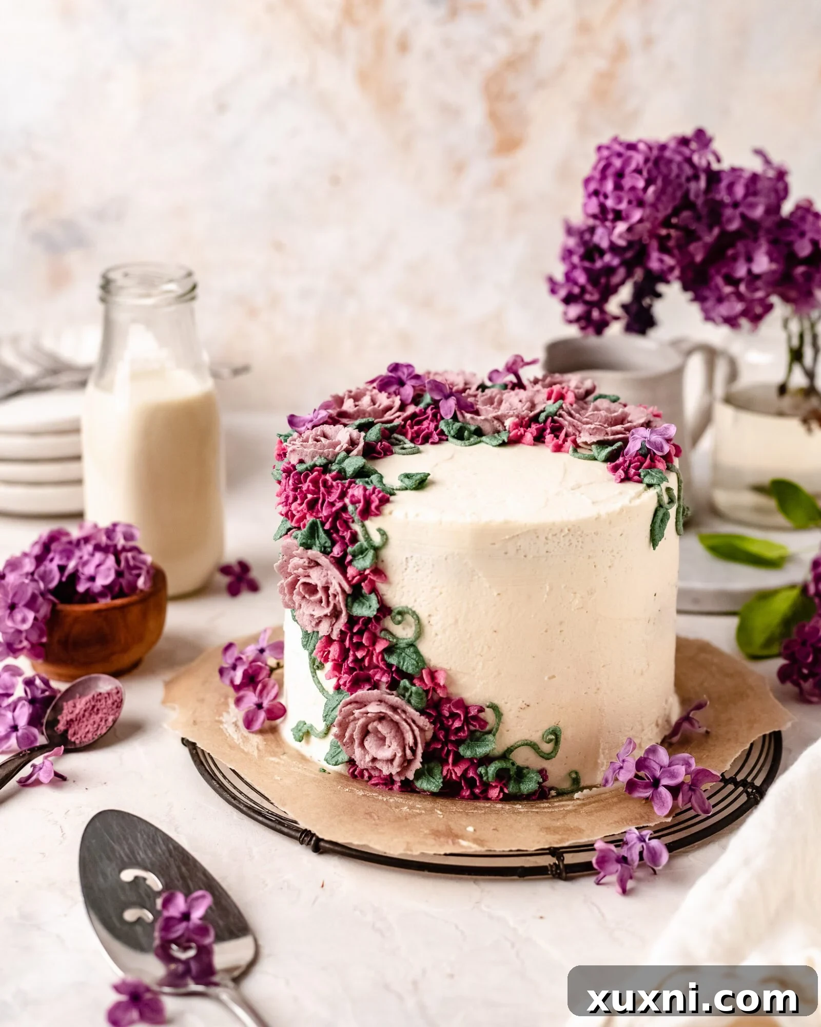 vegan floral cake design for graduation 