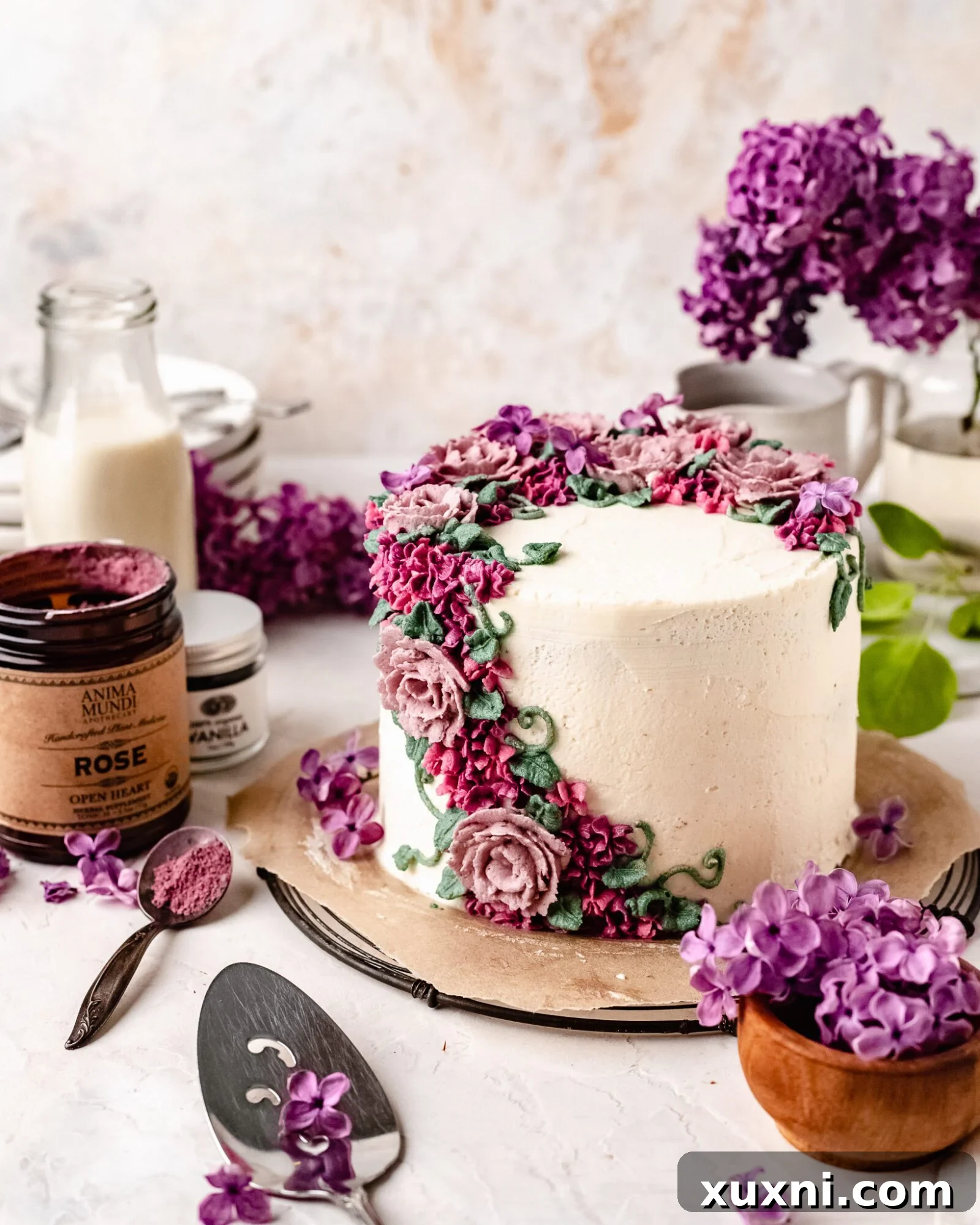cake decorated with flowers