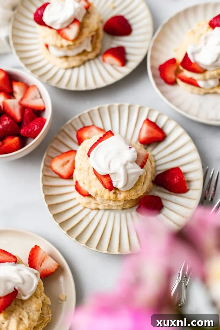 strawberry shortcakes on plates
