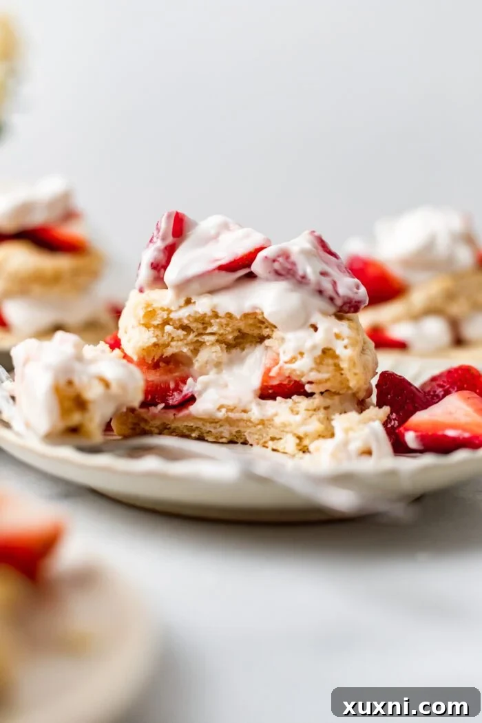 bitten strawberry shortcake