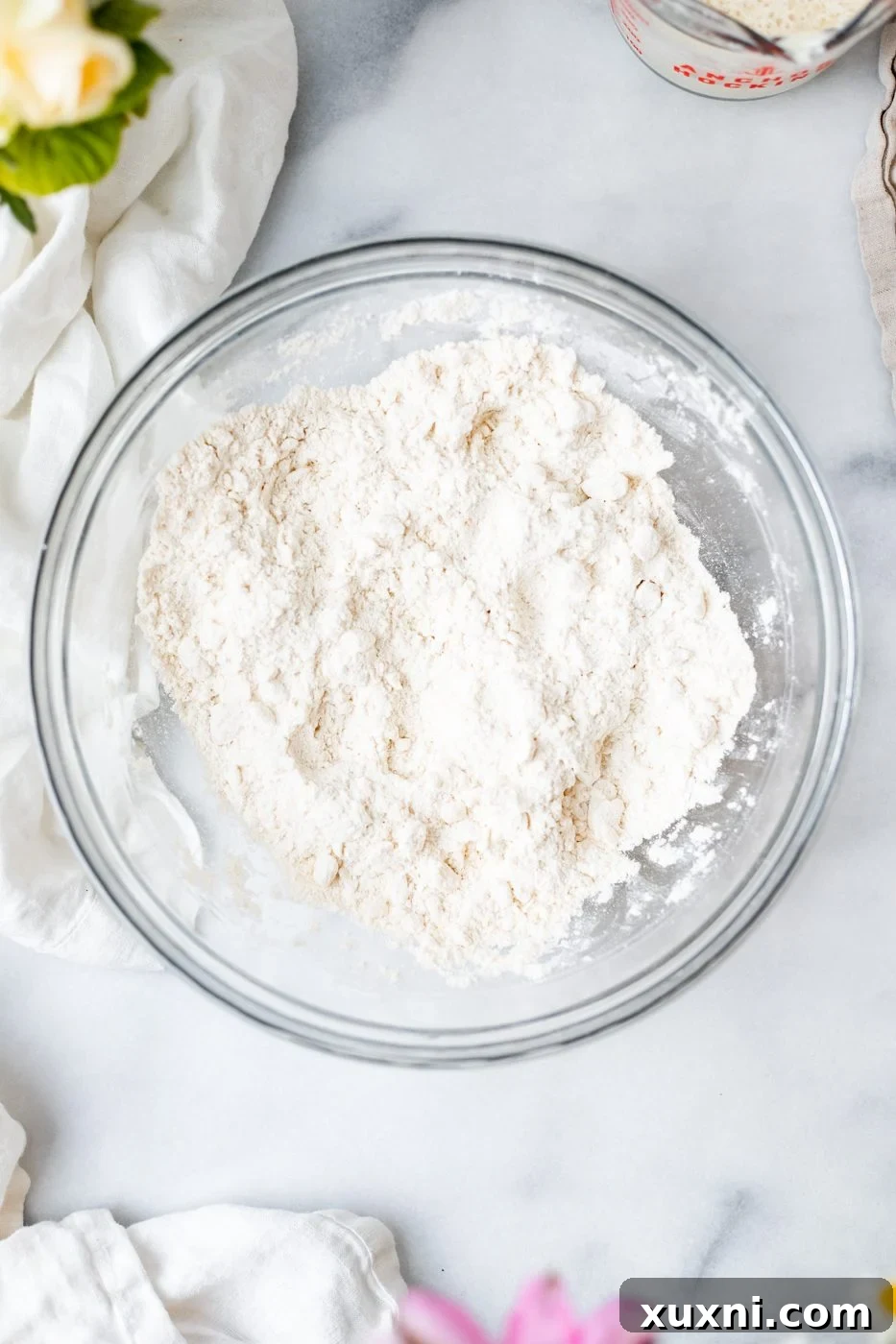 cubed cold vegan butter added to flour mixture
