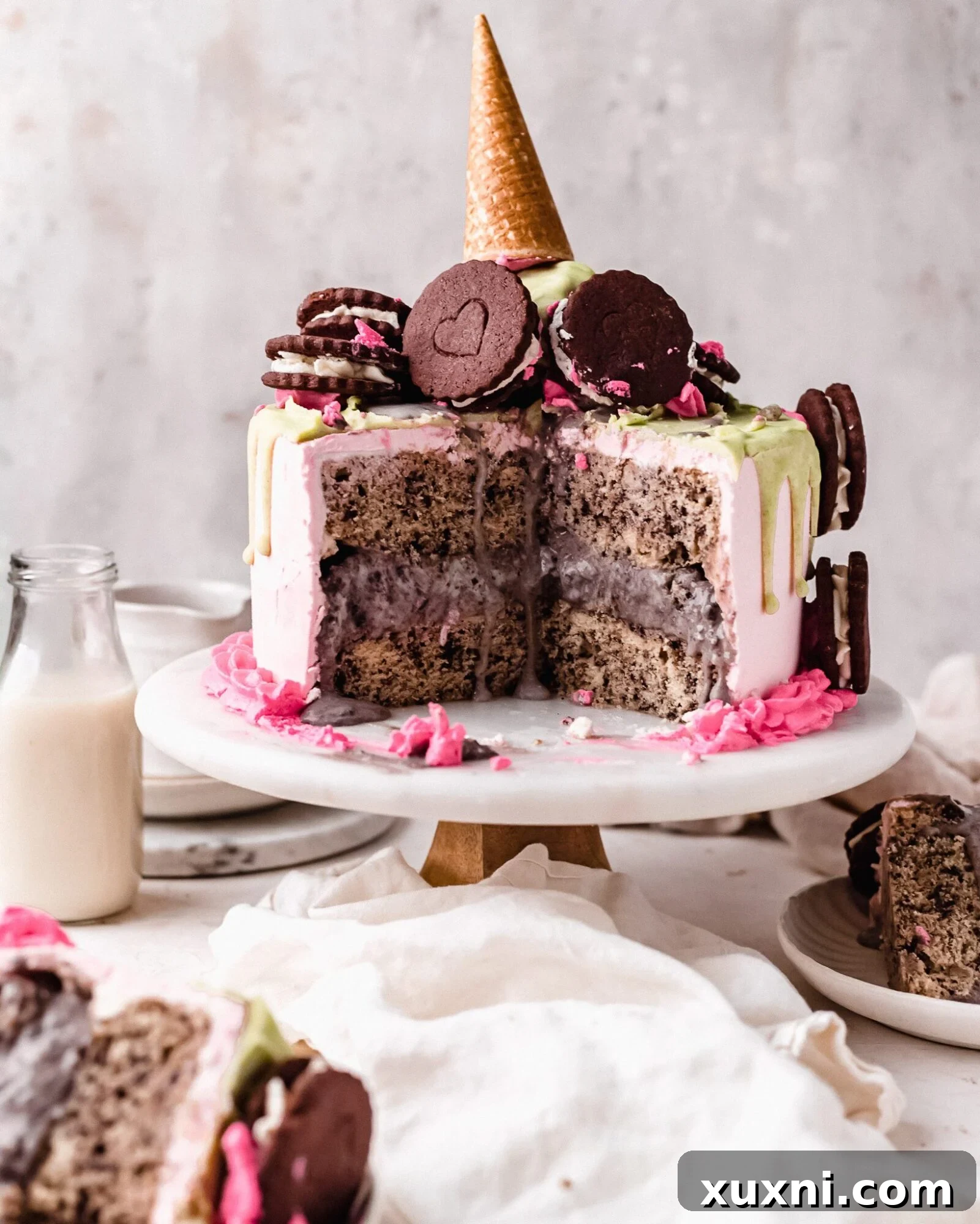 Irresistible vegan ice cream cake layers