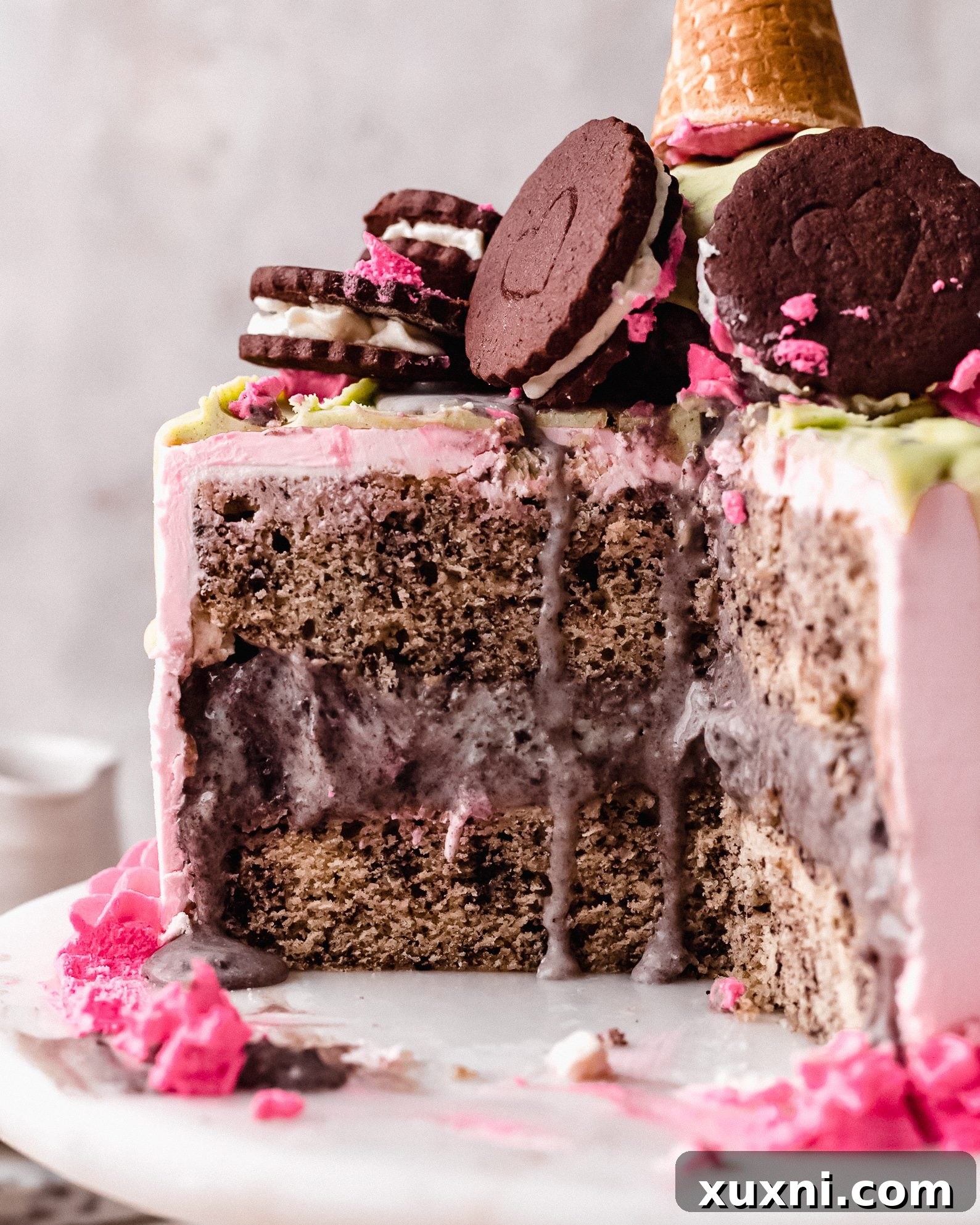 Perfectly baked Oreo cake layers