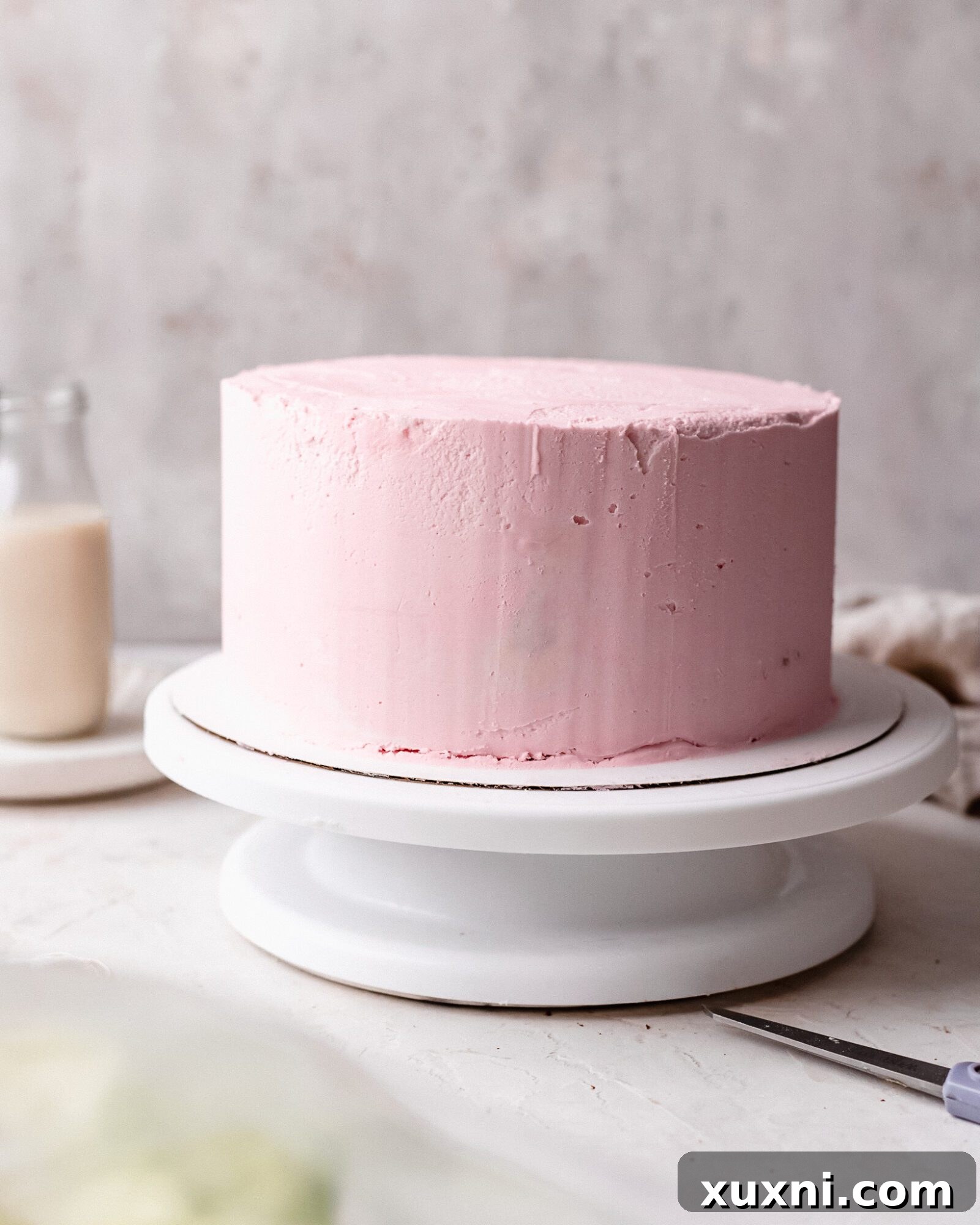 Beautifully frosted ice cream cake
