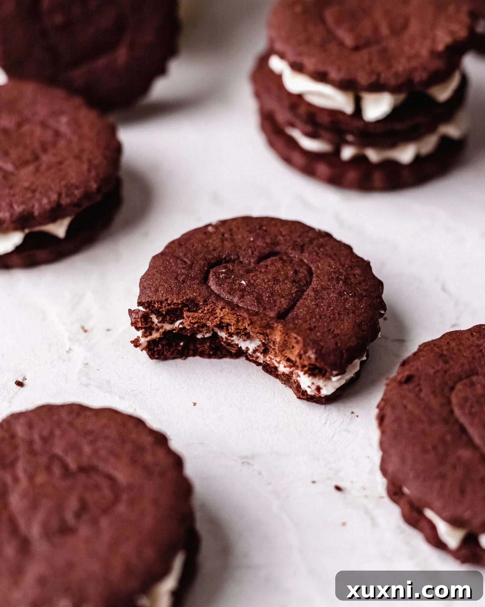 bitten vegan oreo cookie