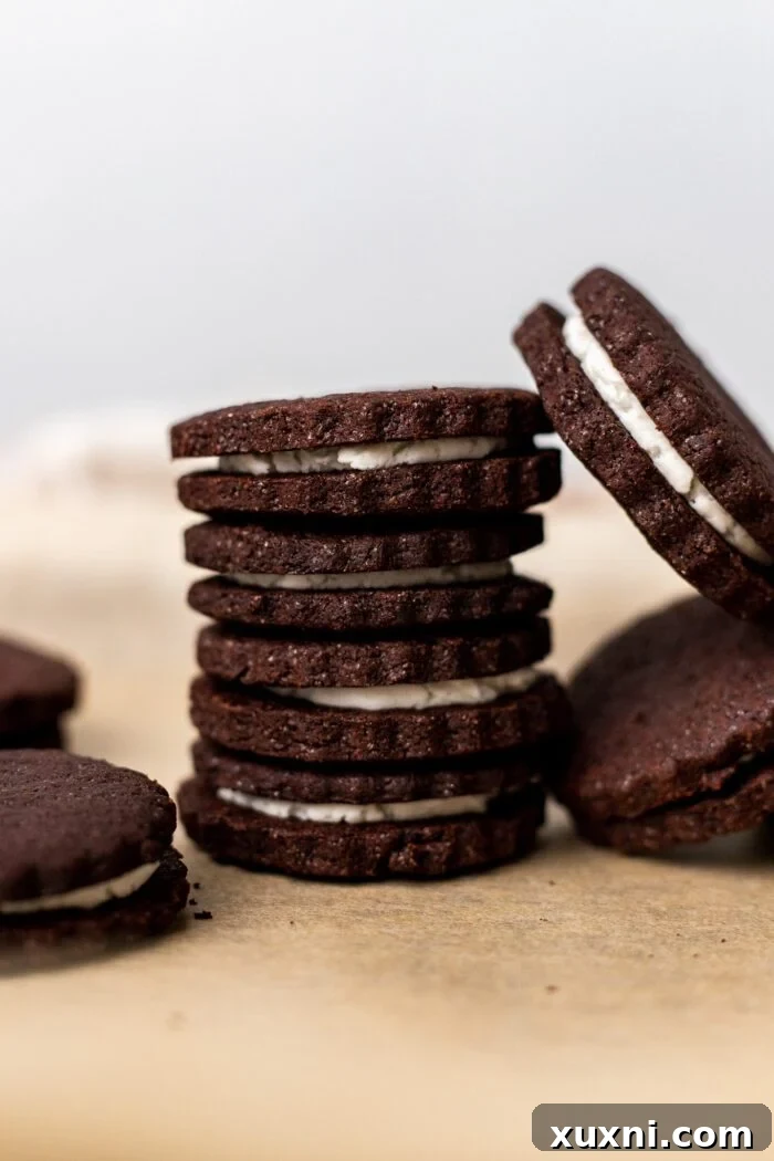 stack of homemade Oreos 