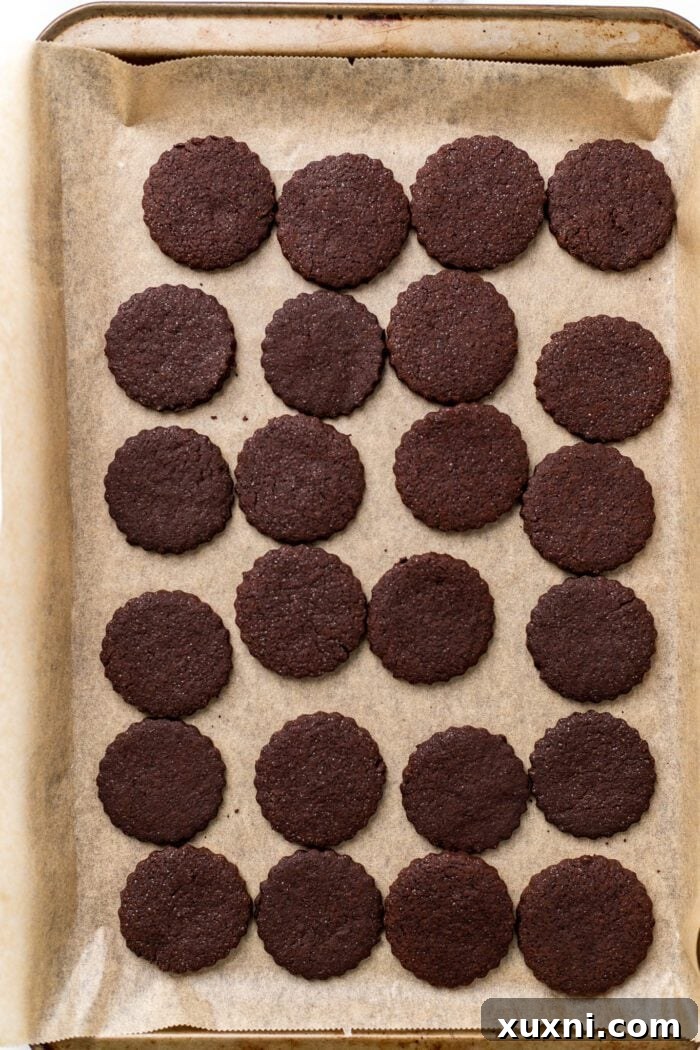 homemade Oreo cookie dough on parchment paper