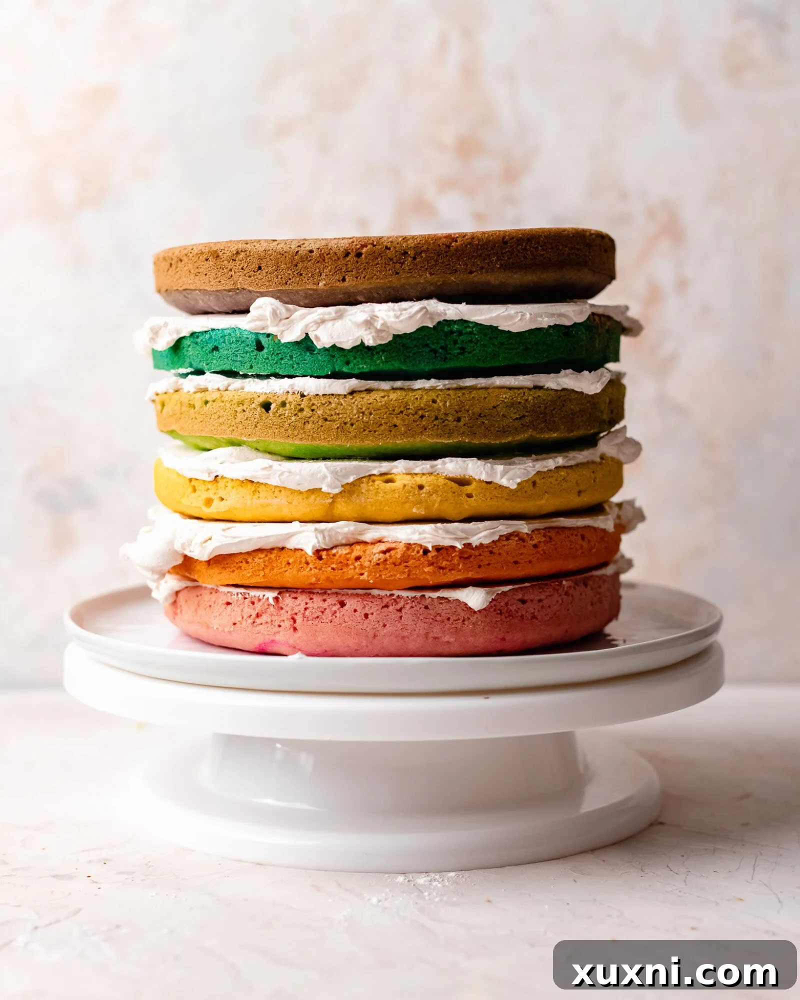 layered rainbow cake