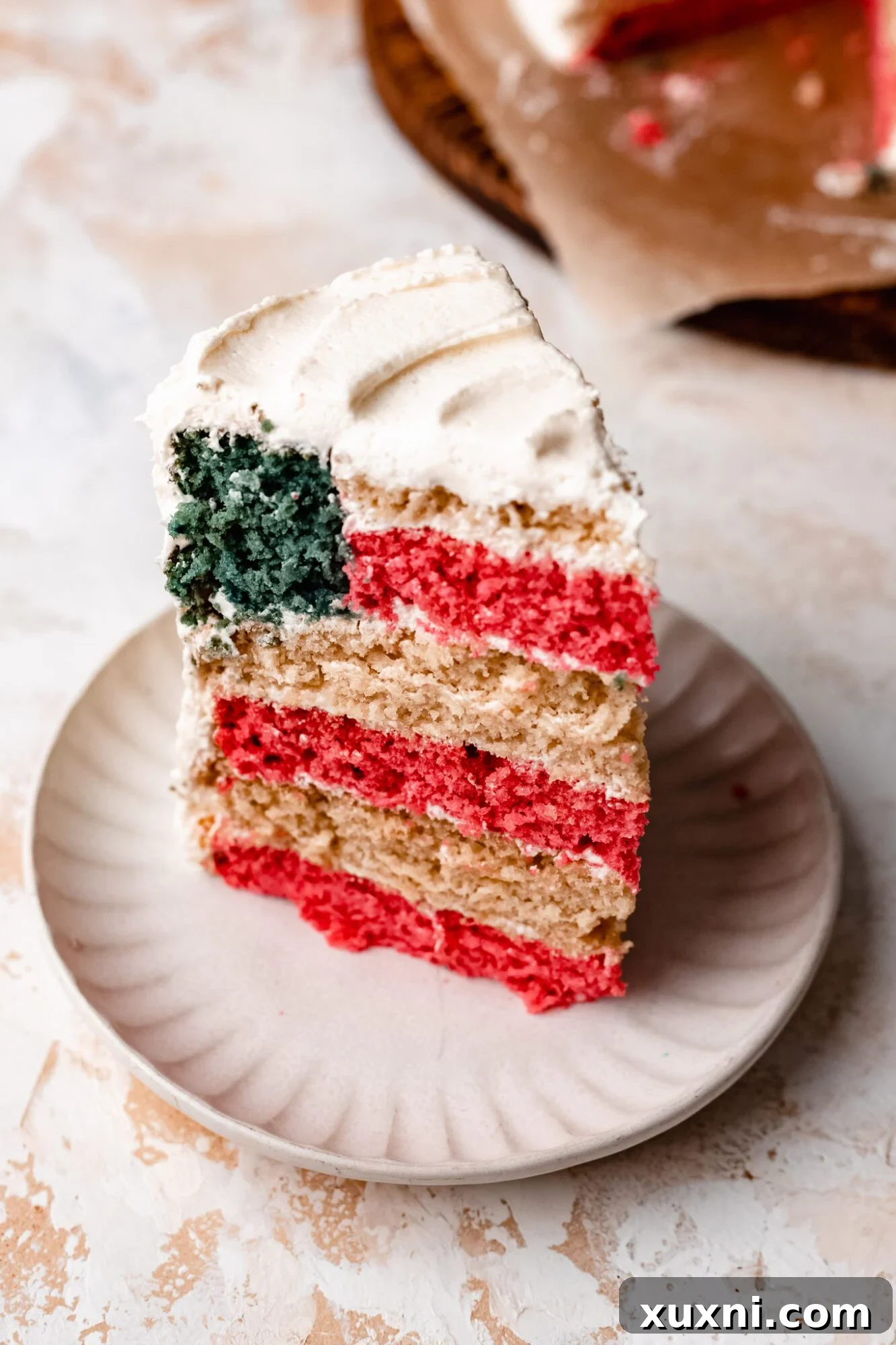 Bake a Vegan American Flag Cake 8 sliced vegan american flag cake