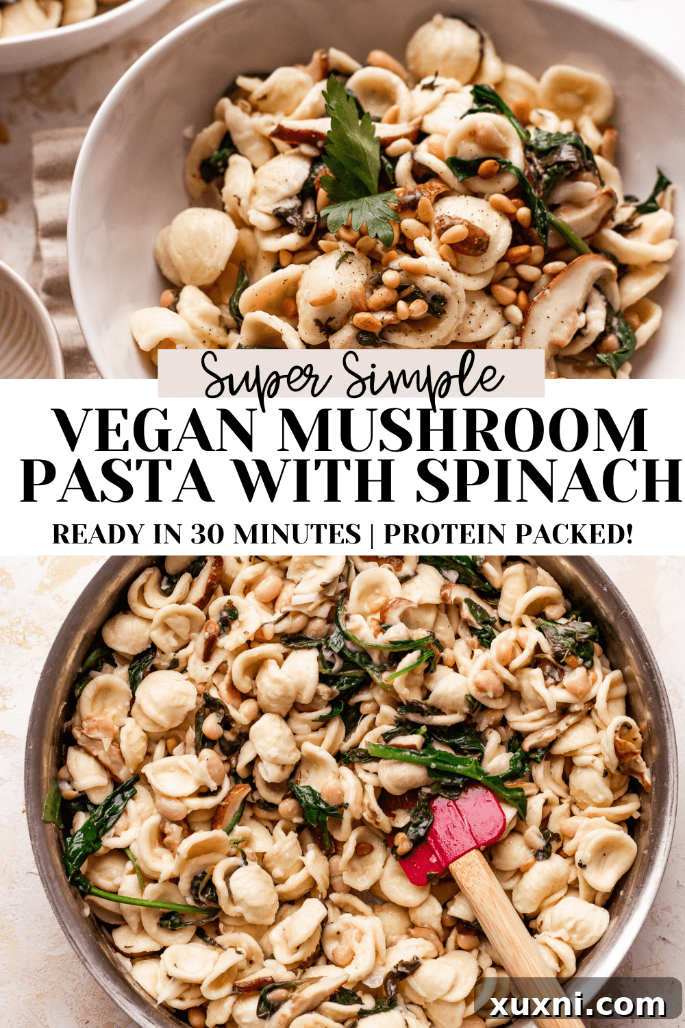 Velvety Vegan Mushroom and Spinach Pasta 7 Simple Vegan Mushroom Pasta with Spinach (Healthy!)