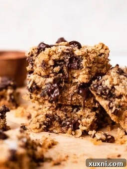 stack of oatmeal chocolate chip bars