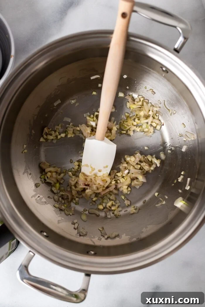 sautéed garlic and onion in a pot