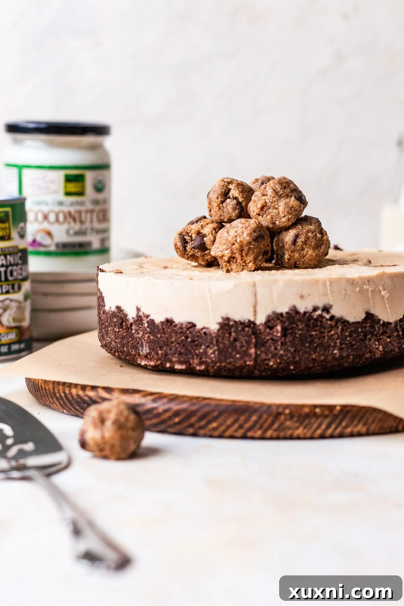 Decadent Raw Vegan No-Bake Cookie Dough Cheesecake