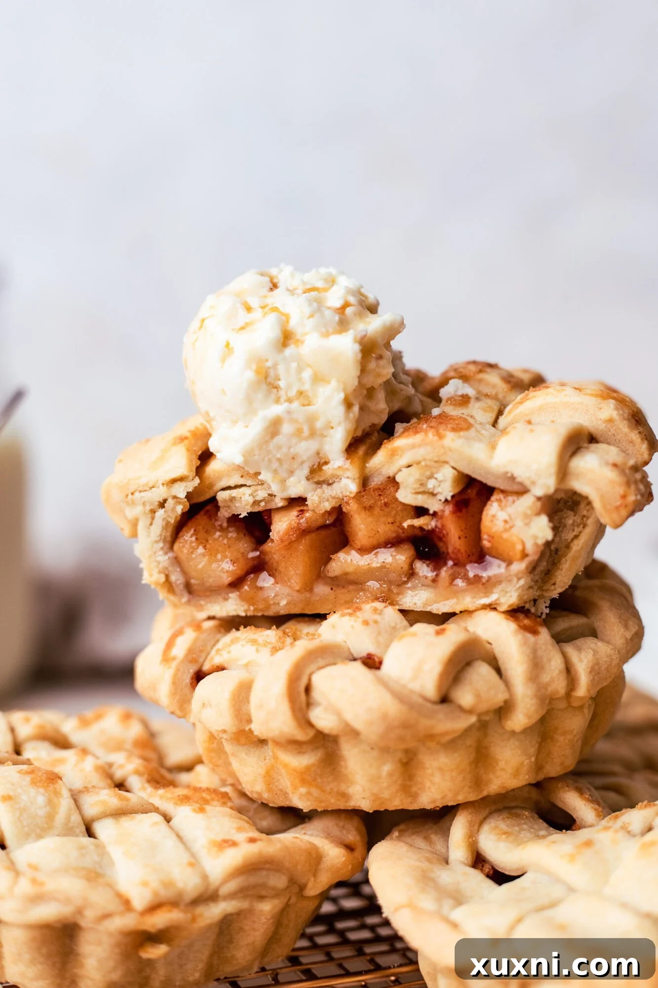 Quick and Easy Vegan Gluten Free Mini Apple Pies 11 stack of mini apple tarts