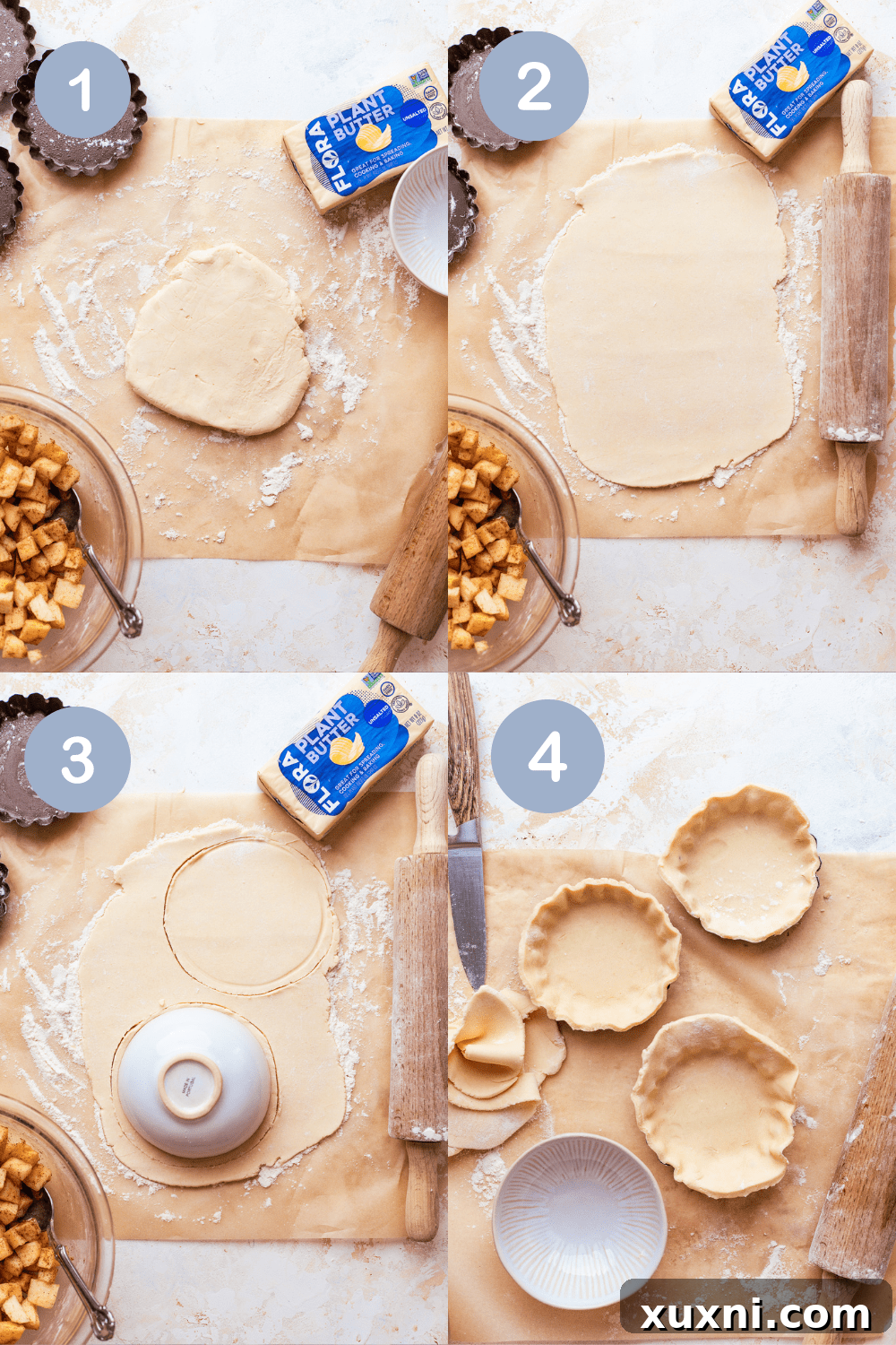 Quick and Easy Vegan Gluten Free Mini Apple Pies 5 how to make mini vegan pie crusts