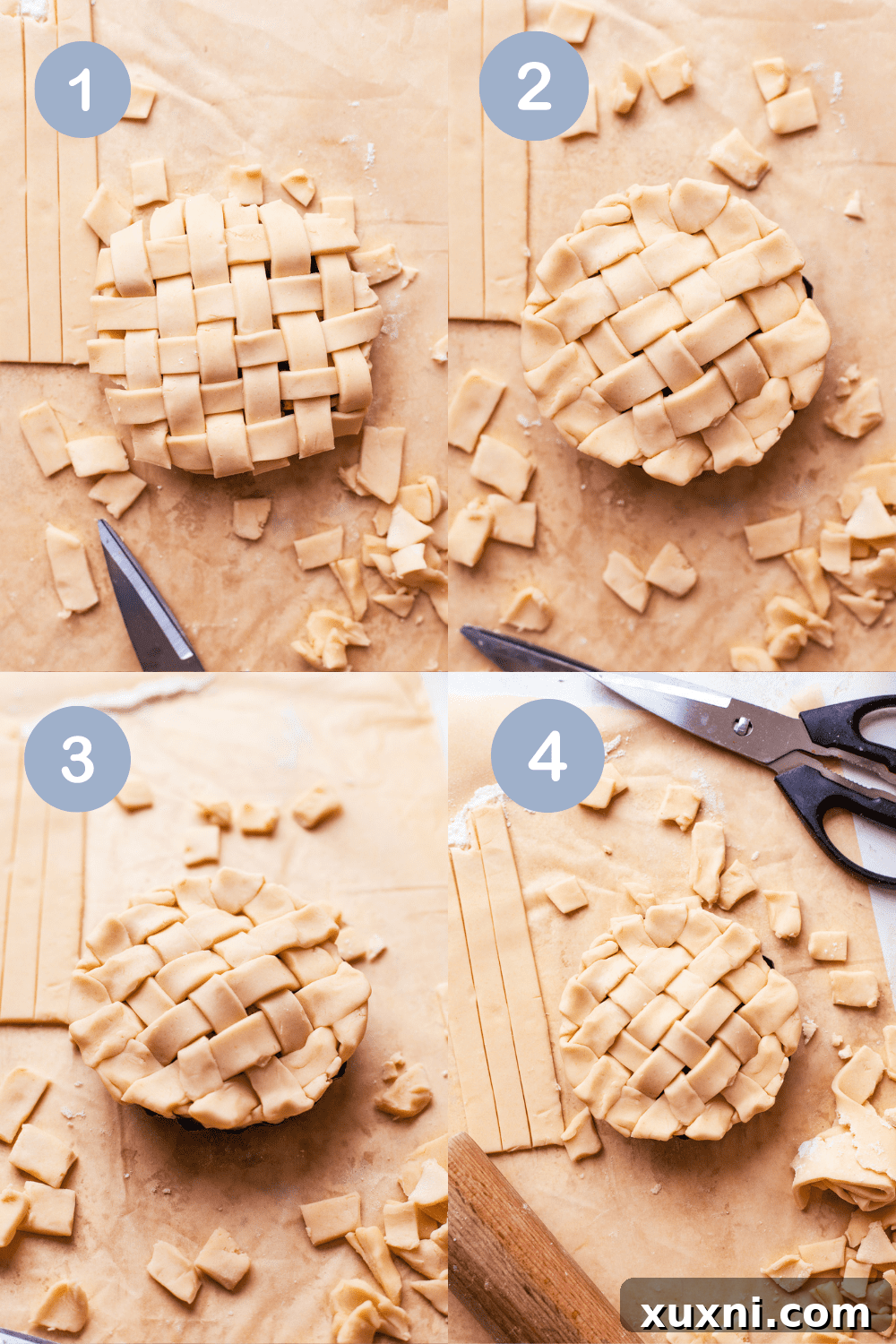 Quick and Easy Vegan Gluten Free Mini Apple Pies 9 how to make mini lattice crusts