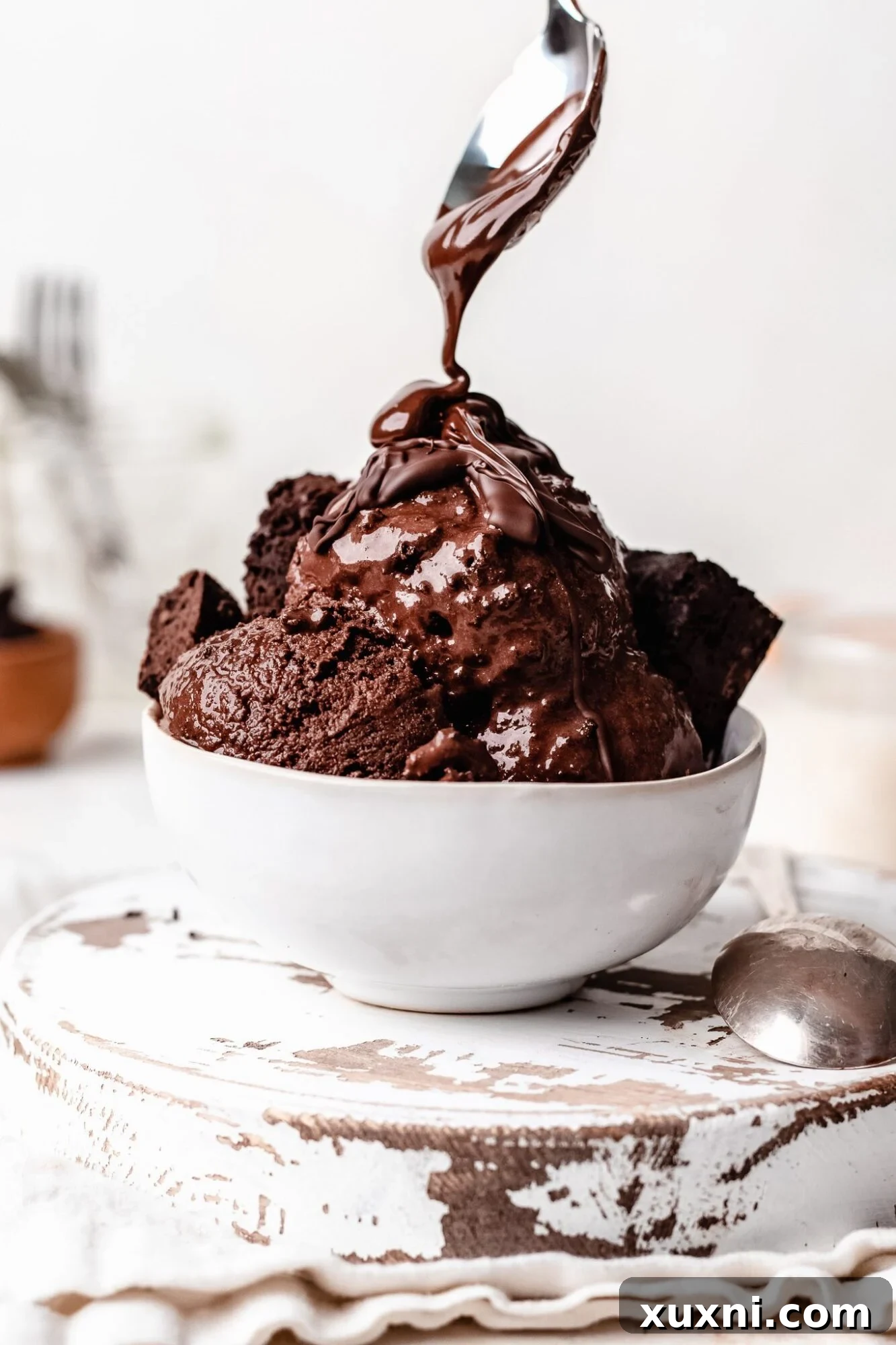 Easy Homemade Chocolate Brownie Ice Cream (vegan!)
