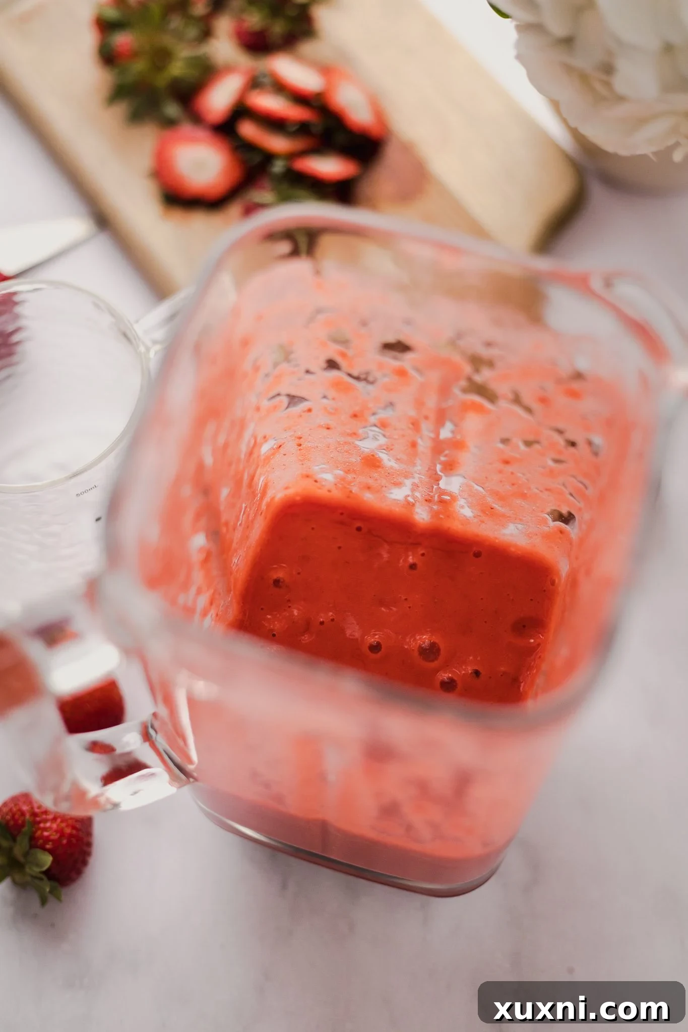 strawberry coulis blended