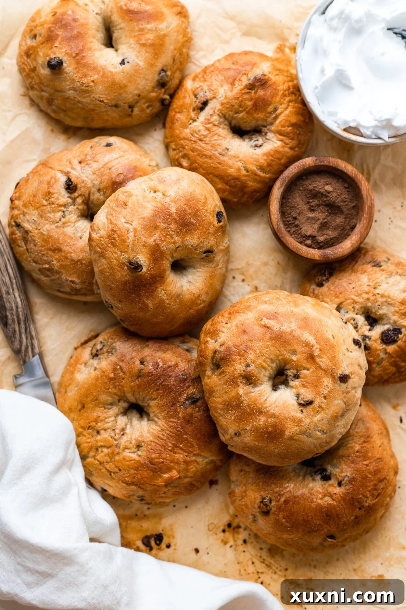 Effortless Homemade Vegan Cinnamon Raisin Bagels 7 baked homemade bagels