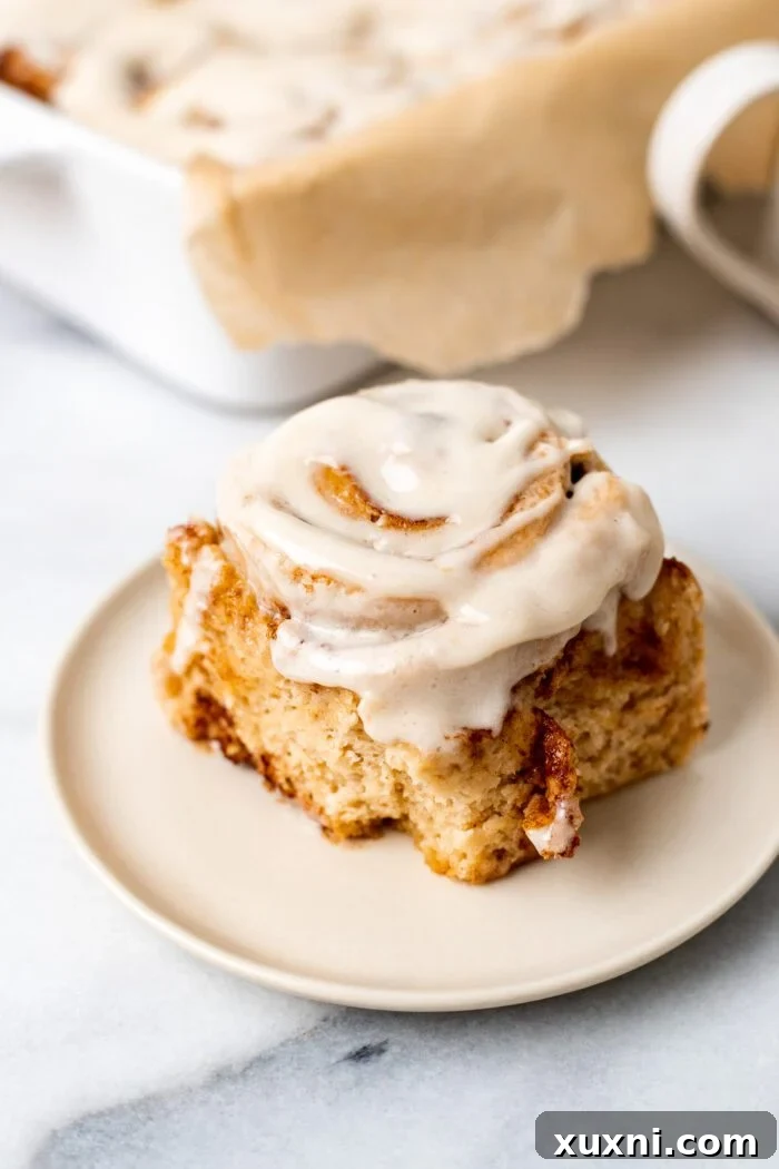 gluten free cinnamon roll on a plate