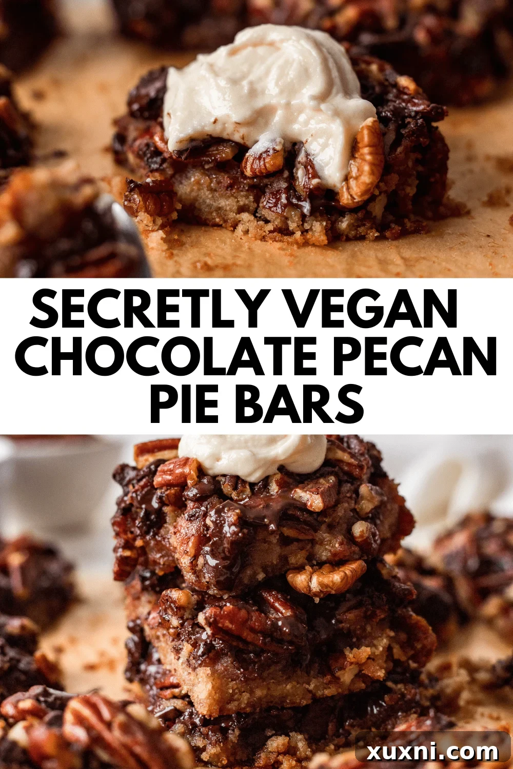 Easy Vegan Chocolate Pecan Pie Bars (Keto Friendly)