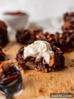 bitten chocolate pecan pie bar