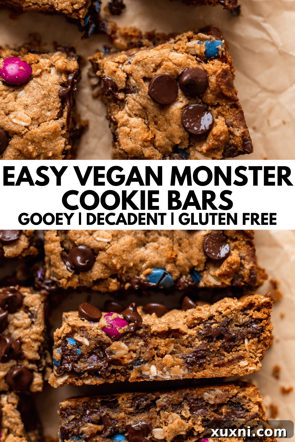 Easy Monster Cookie Bars (Vegan + Gluten Free!)