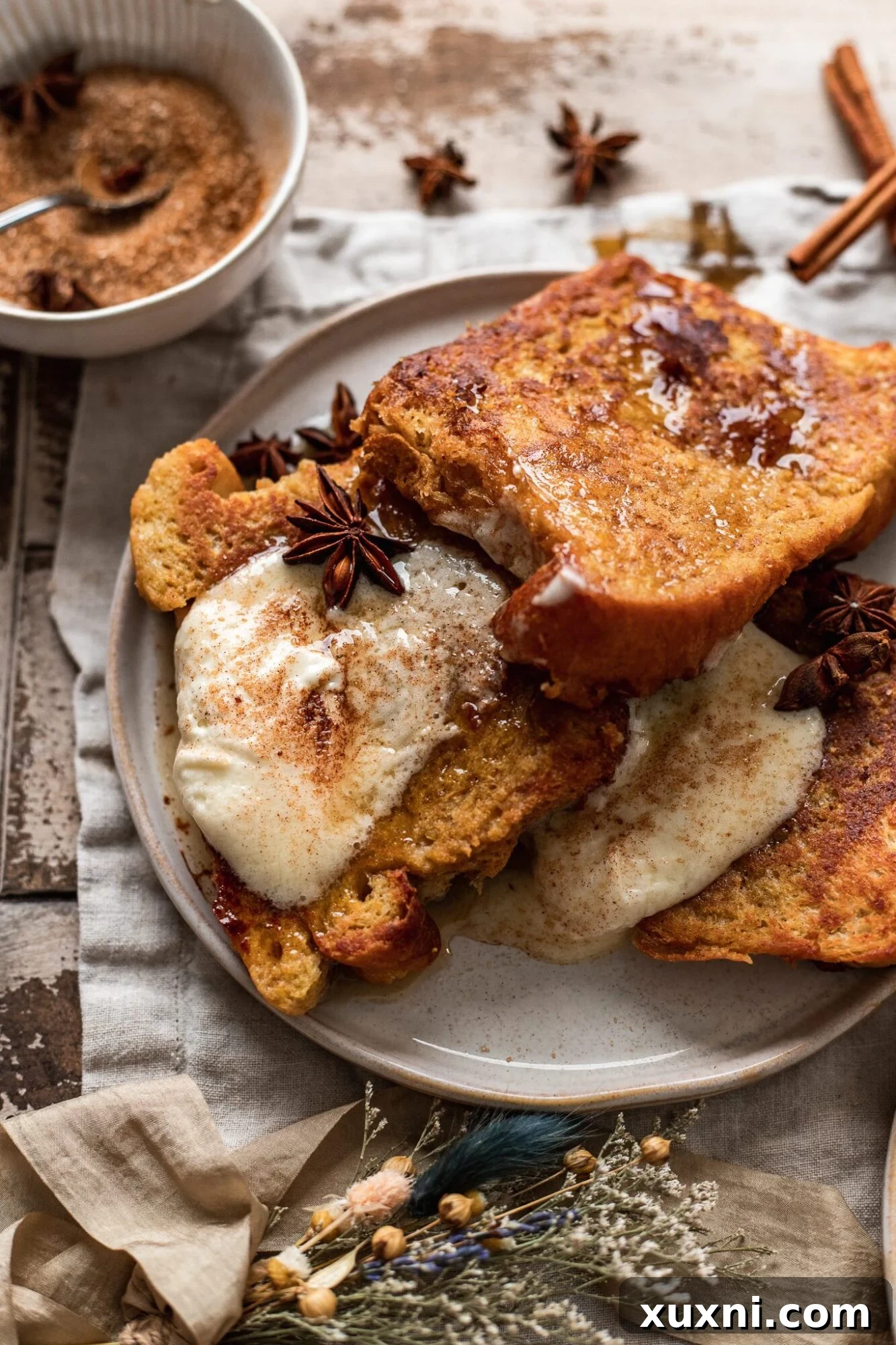 Easy vegan pumpkin french toast