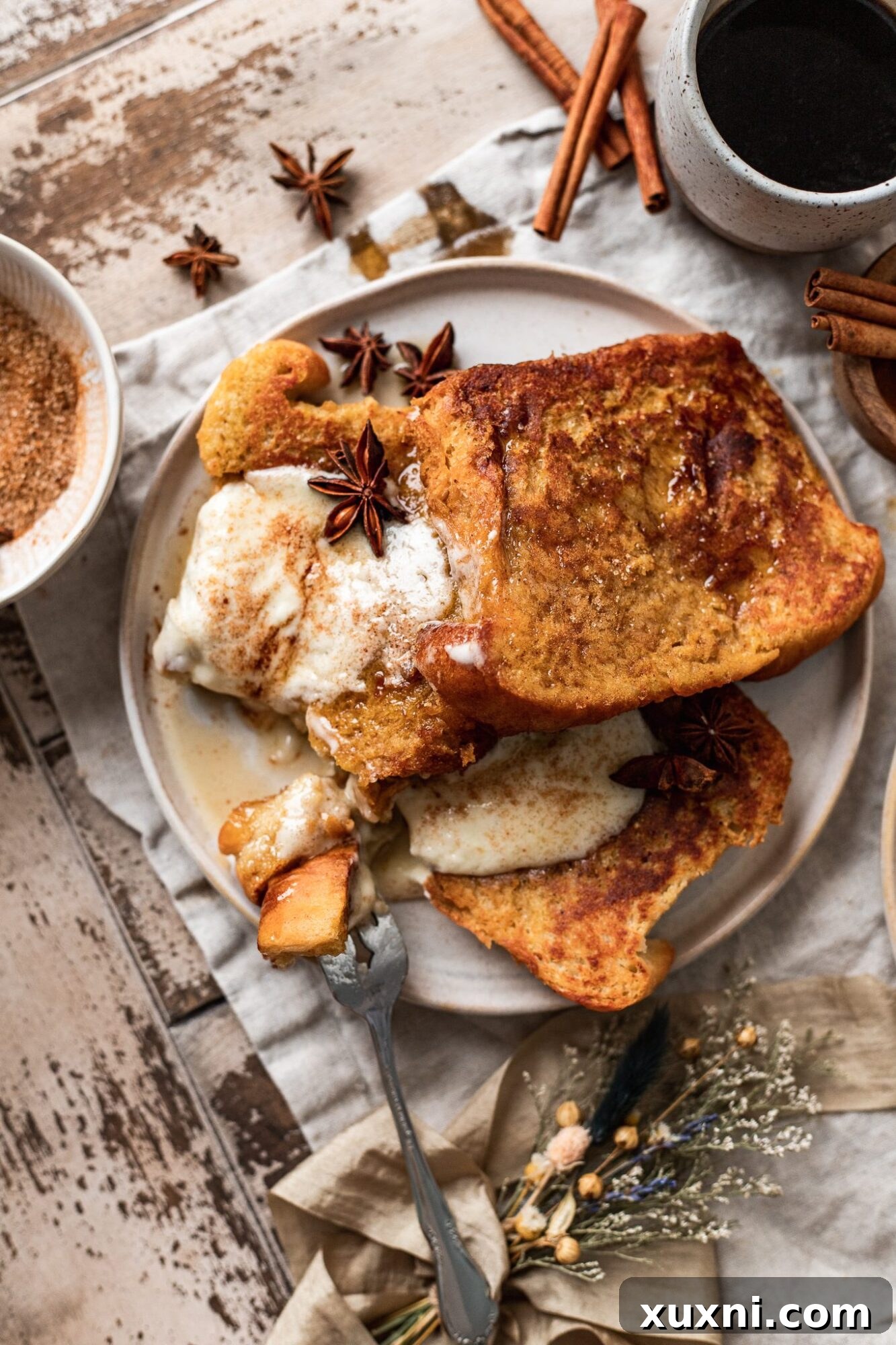 vegan pumpkin french toast