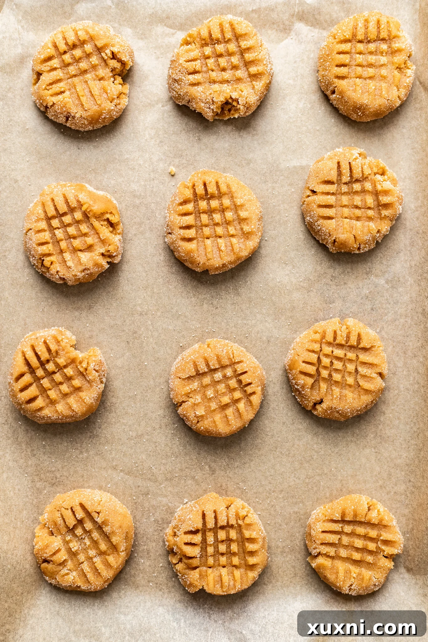 before baking peanut butter cookies