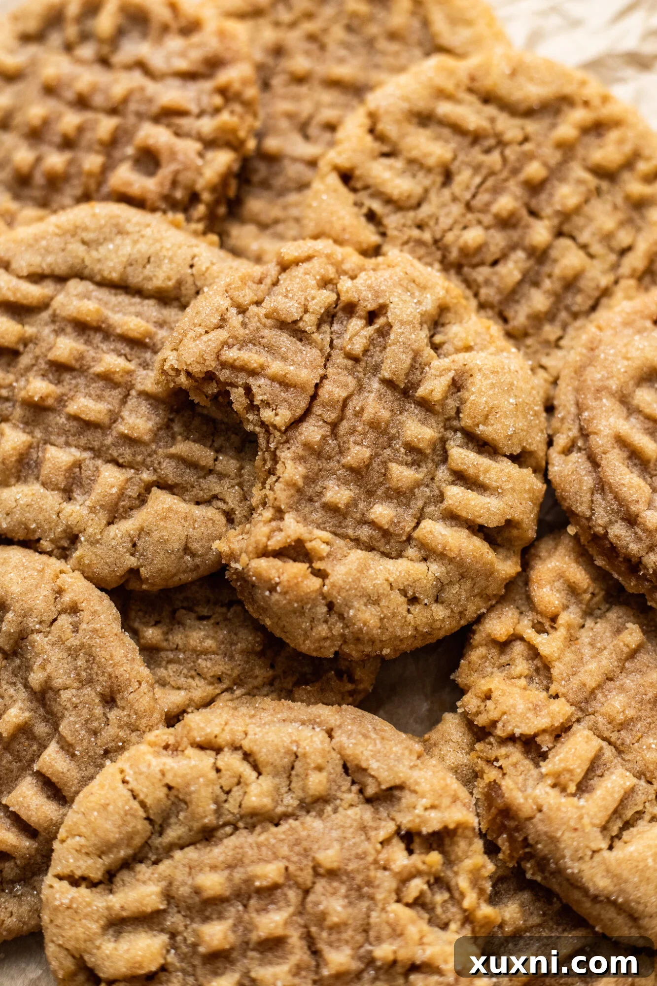 healthy vegan peanut butter cookies on parchment paper