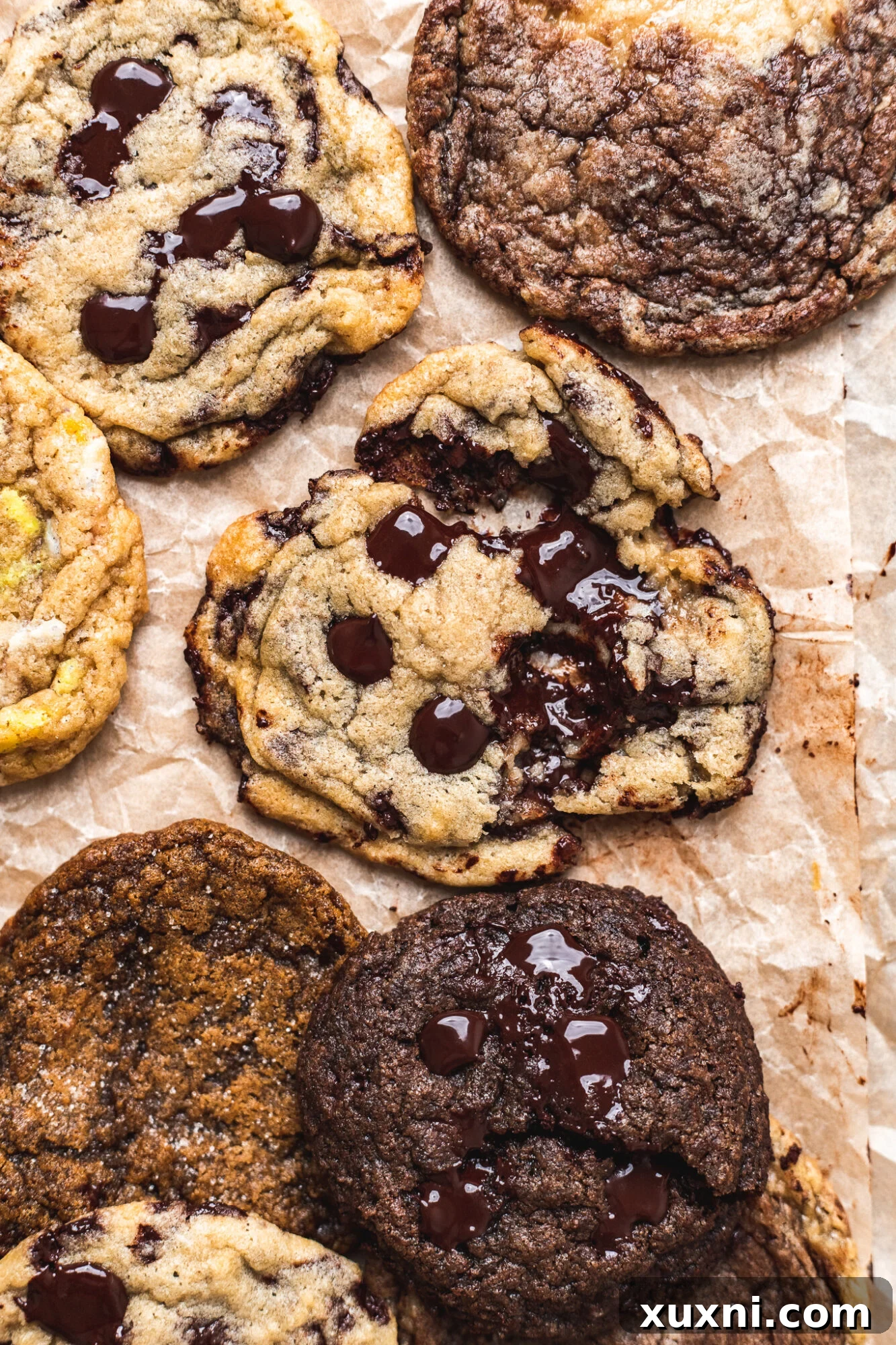 Baked vegan cookies on a baking sheet