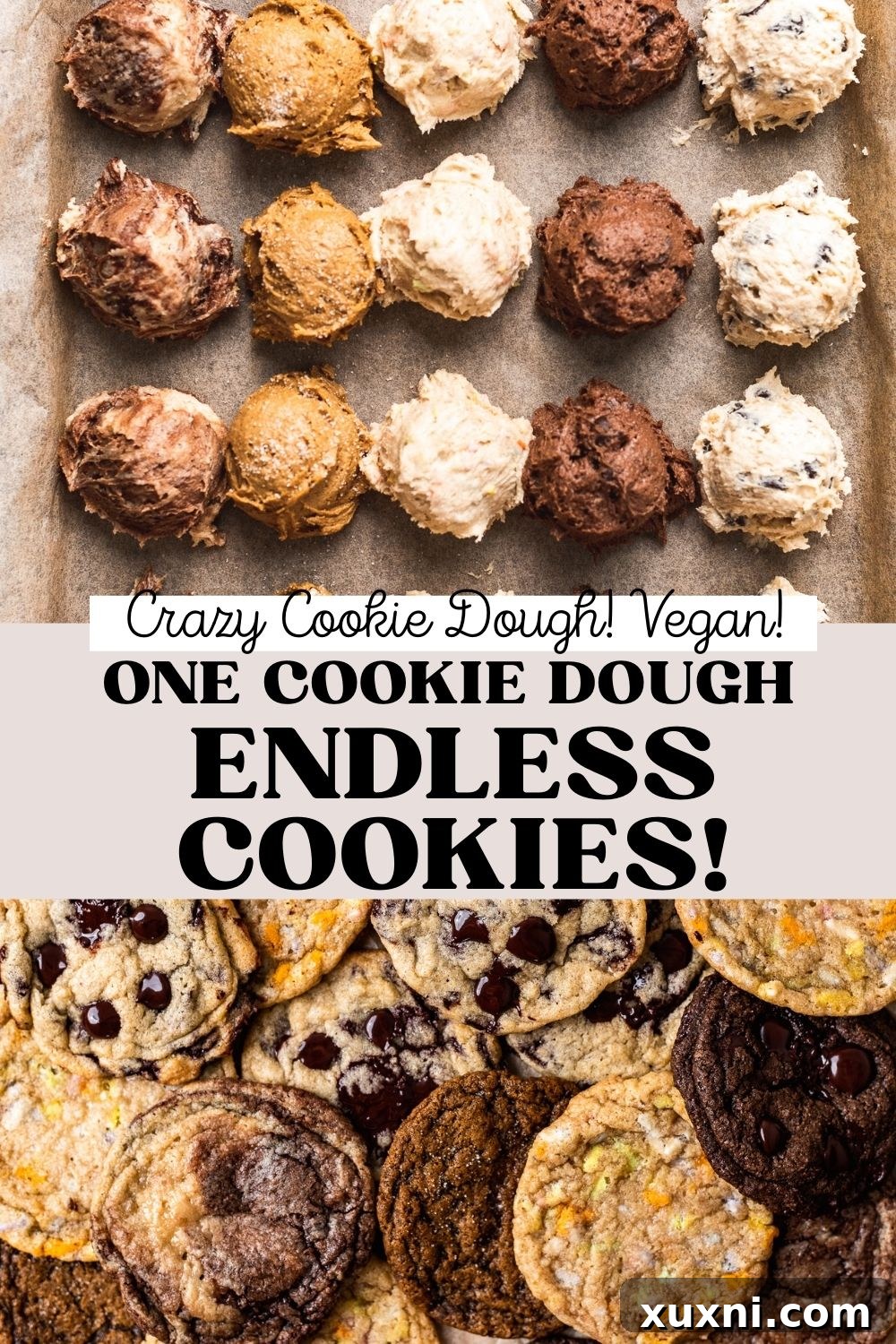 One Vegan Cookie Dough, Endless Cookie Varieties for Pinterest