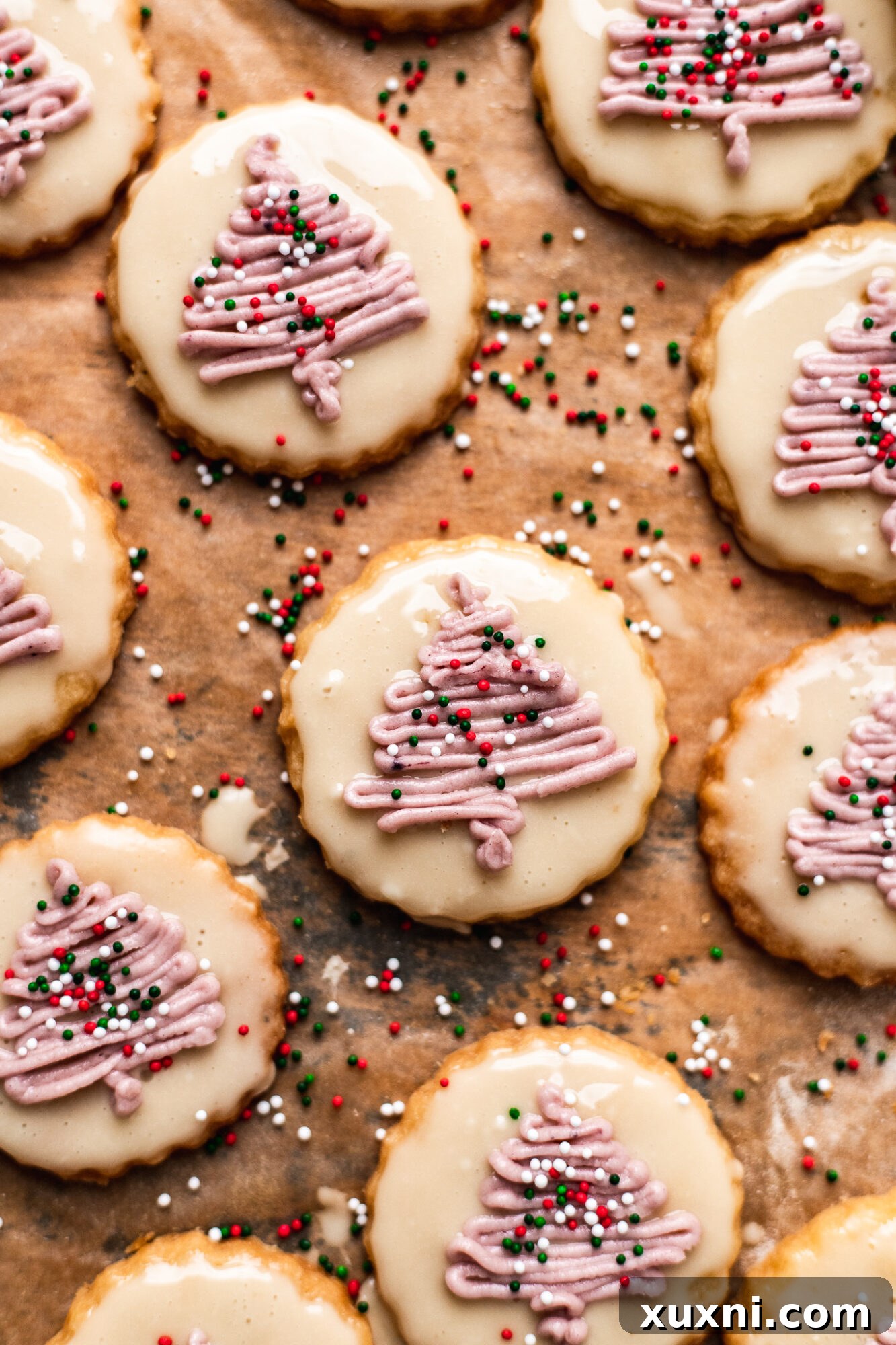 Stack of undecorated vegan shortbread cookies
