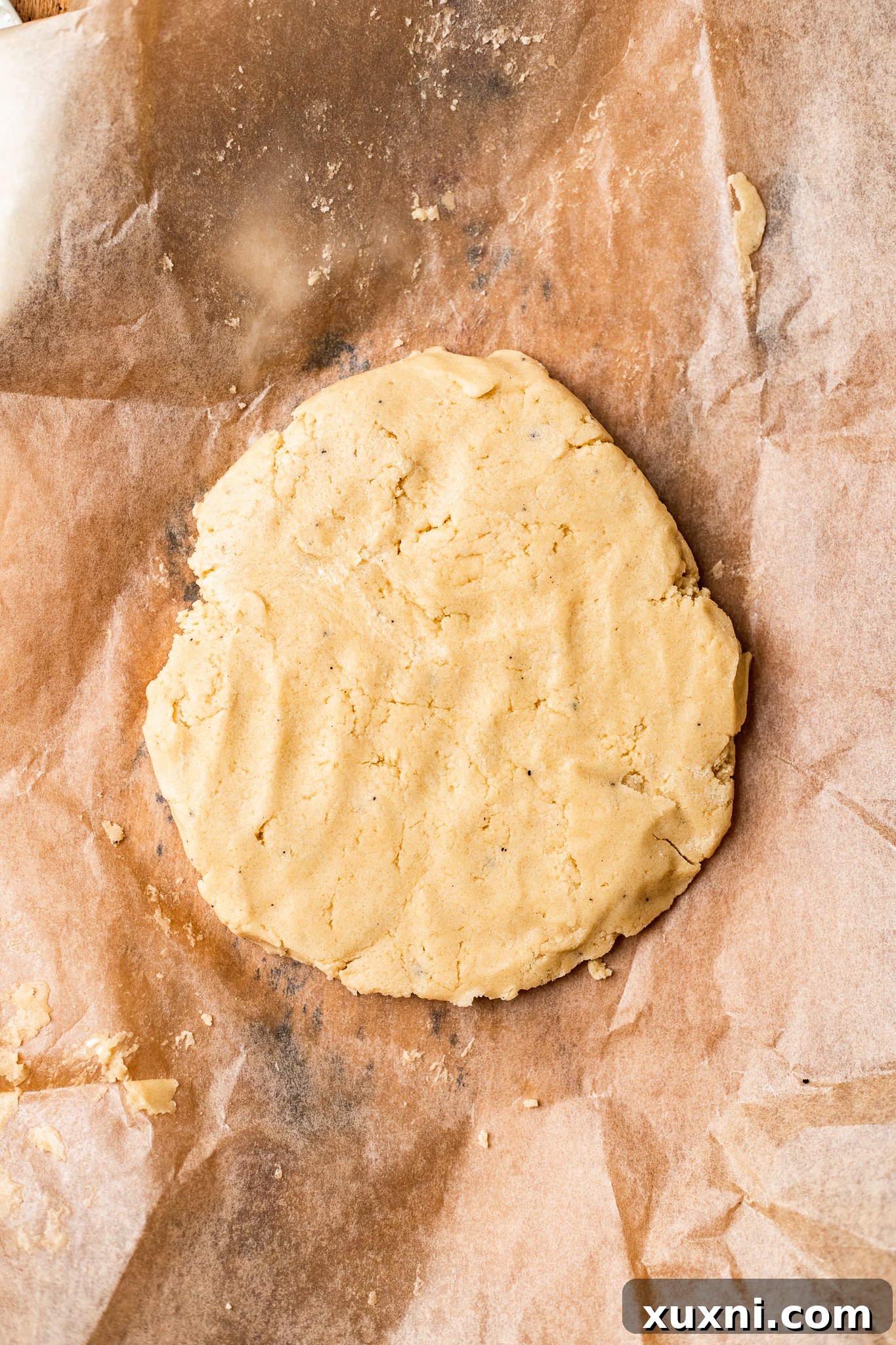Chilling the vegan shortbread cookie dough