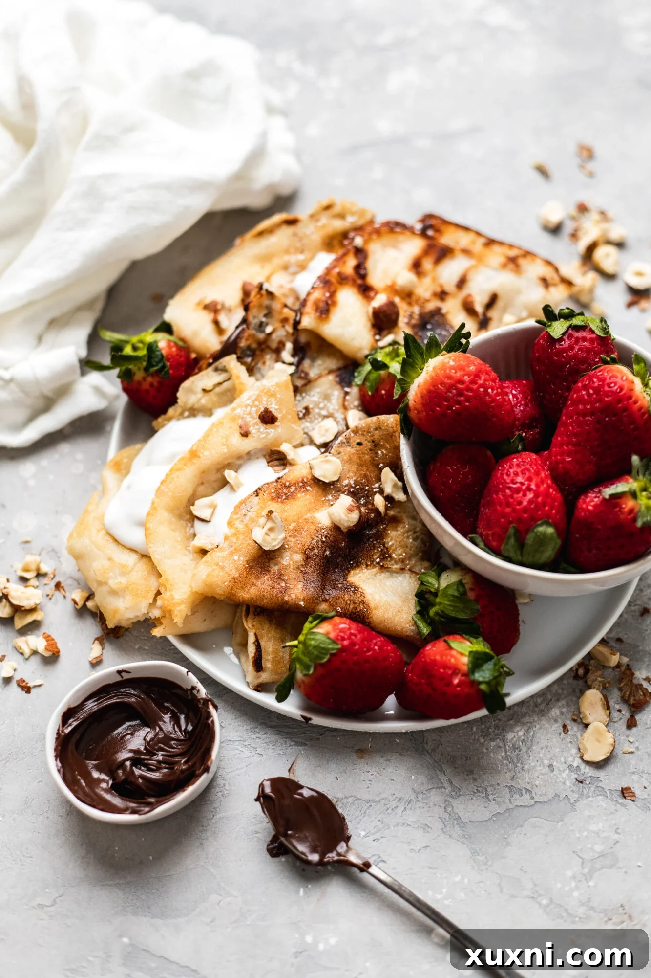 plate of vegan crepes