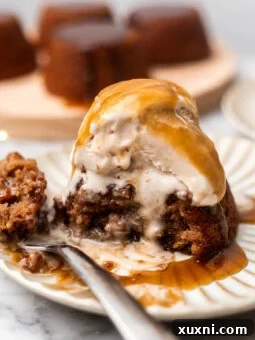 bitten sticky toffee pudding