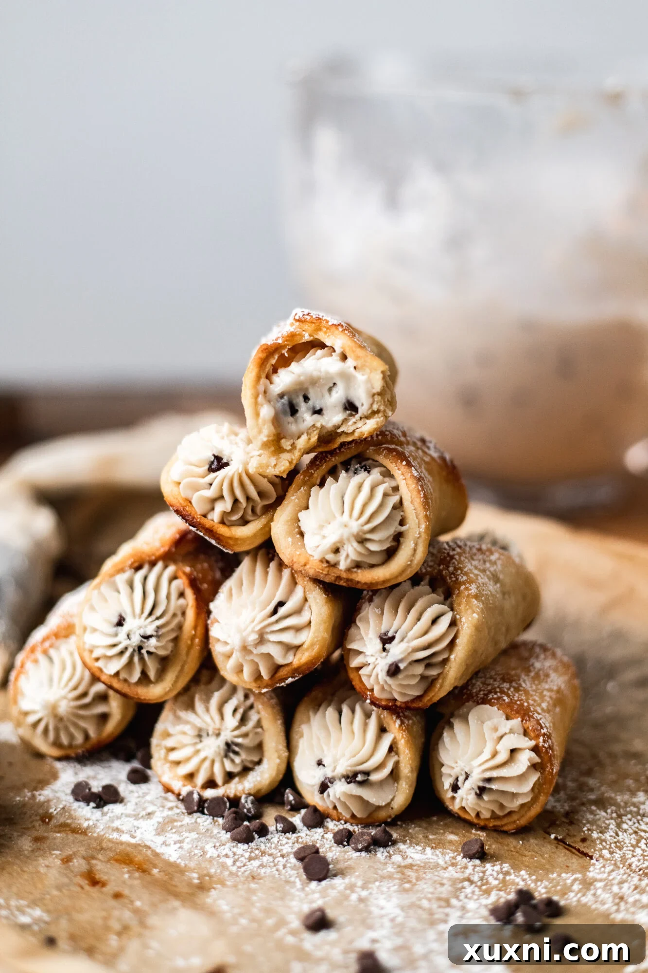 stack of vegan cannoli