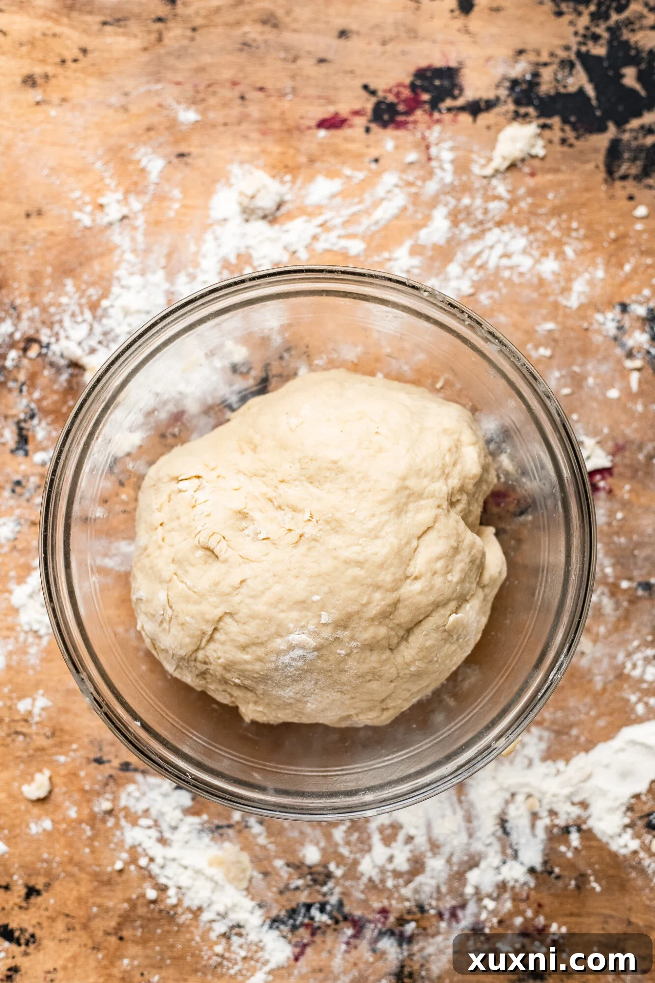 Enriched panettone dough after combining all ingredients