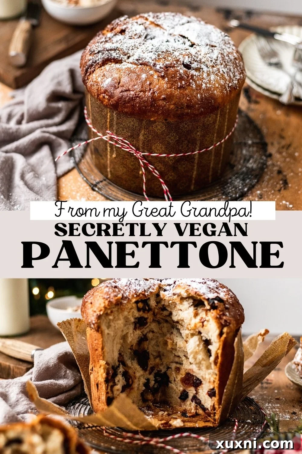 Pin this vegan panettone recipe for later