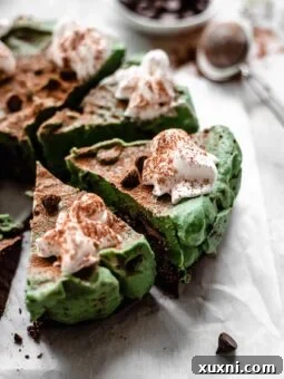 slices of vegan grasshopper pie