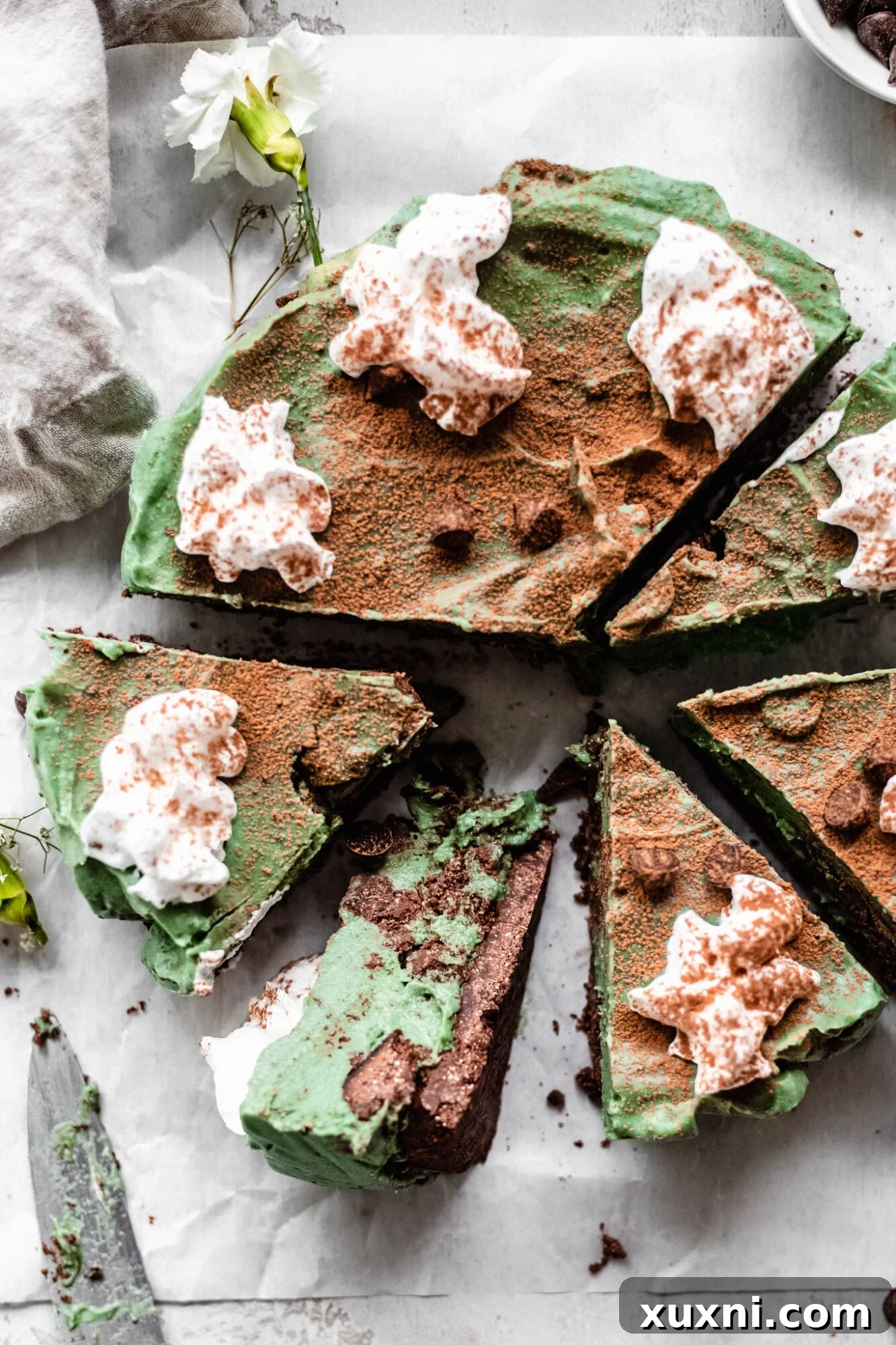 sliced grasshopper pie