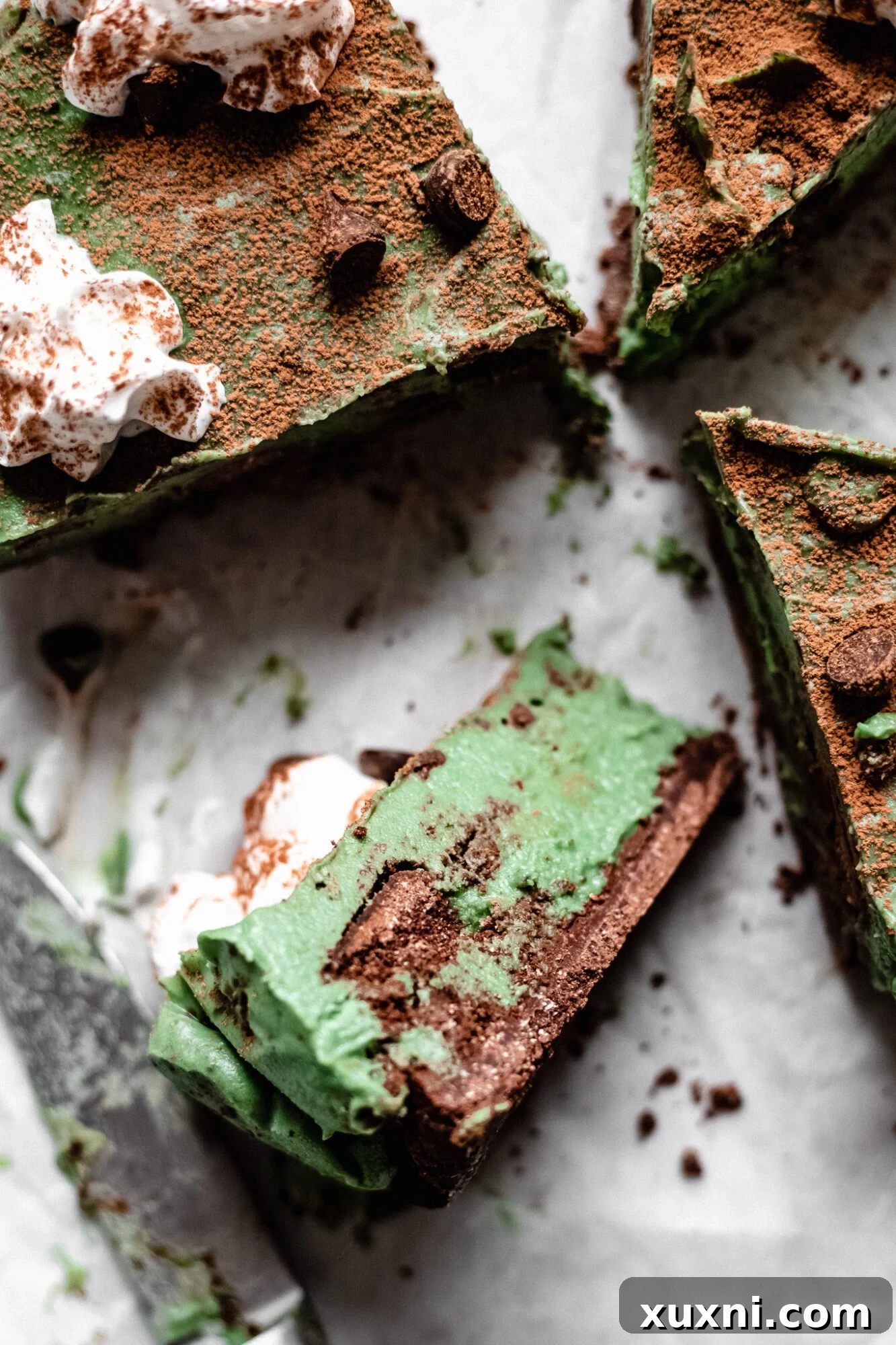 slices of healthier grasshopper pie