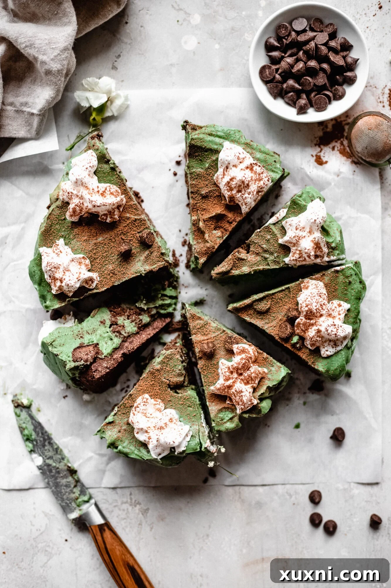sliced grasshopper pie