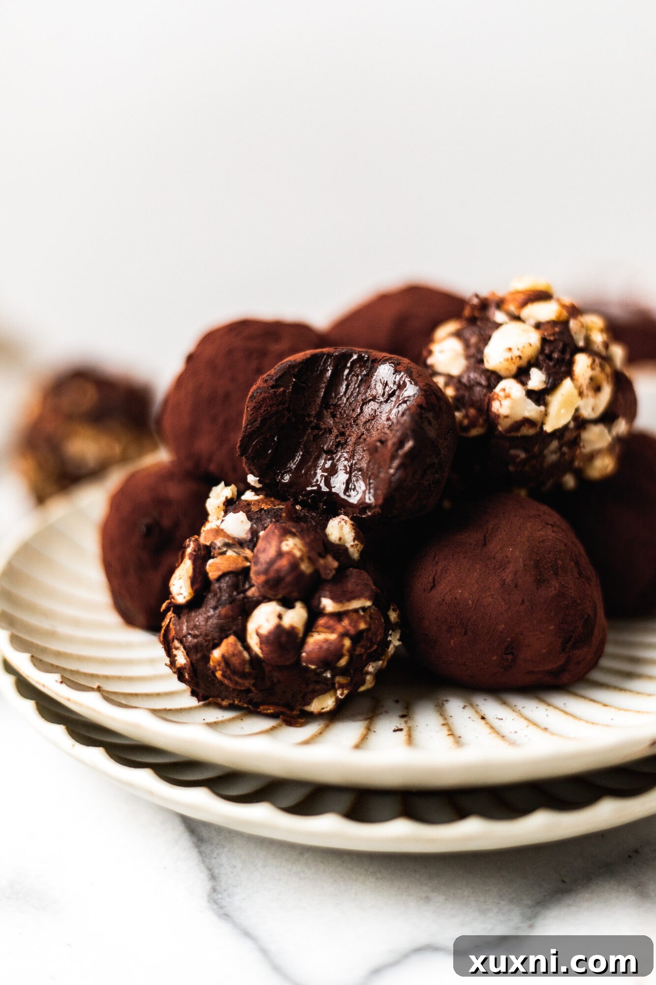 plate of chocolate truffles
